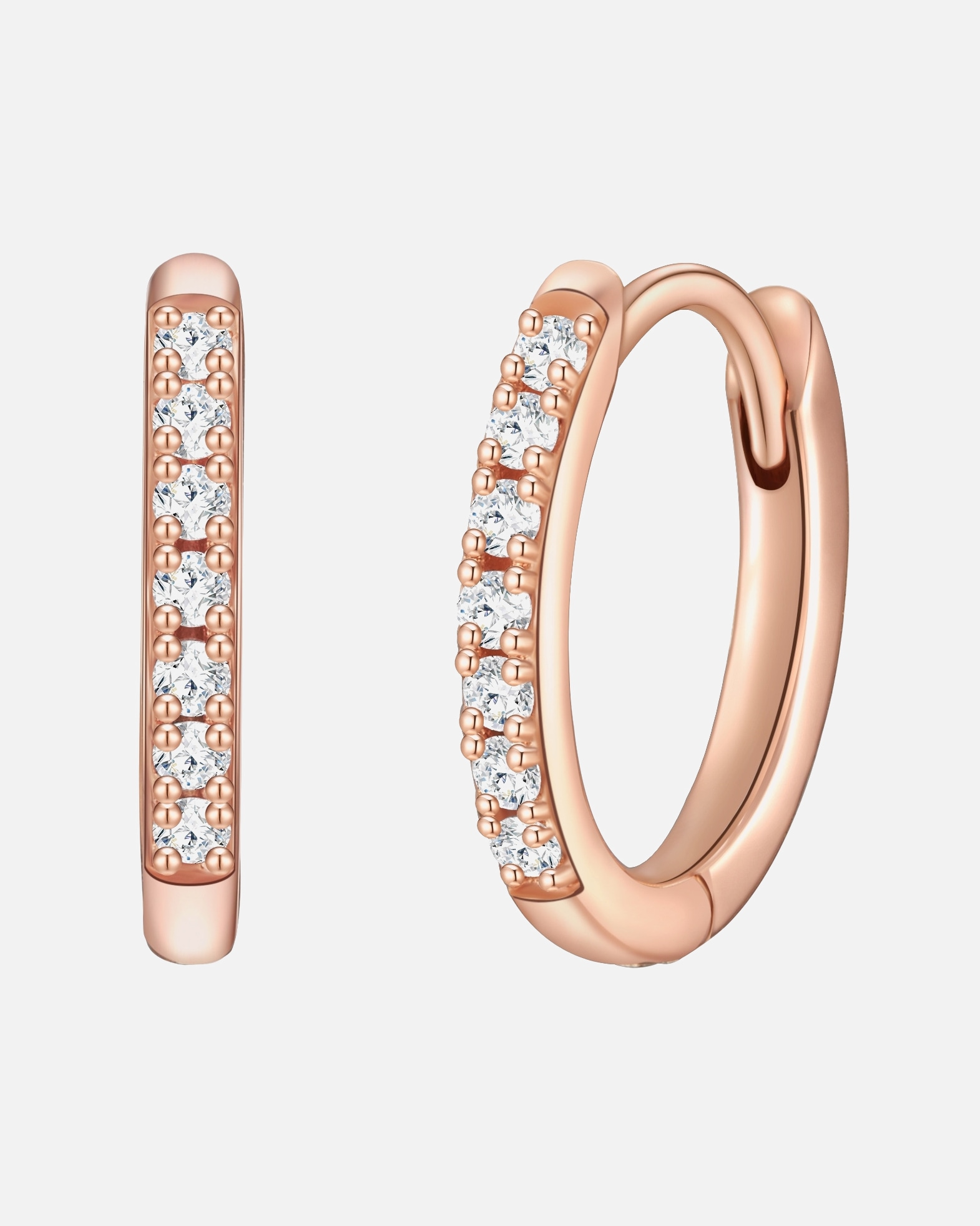 Creolen für Weiblich Glanzstücke München Creolen aus Sterling Silber in roségold mit Zirkonia 1 Stück