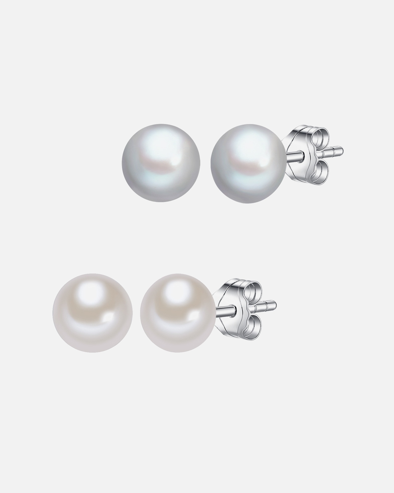Ohrringe für Weiblich Lulu & Jane Perlen-Ohrstecker Sterling Silber Süßwasser-Zuchtperle in Silber 1 Stück