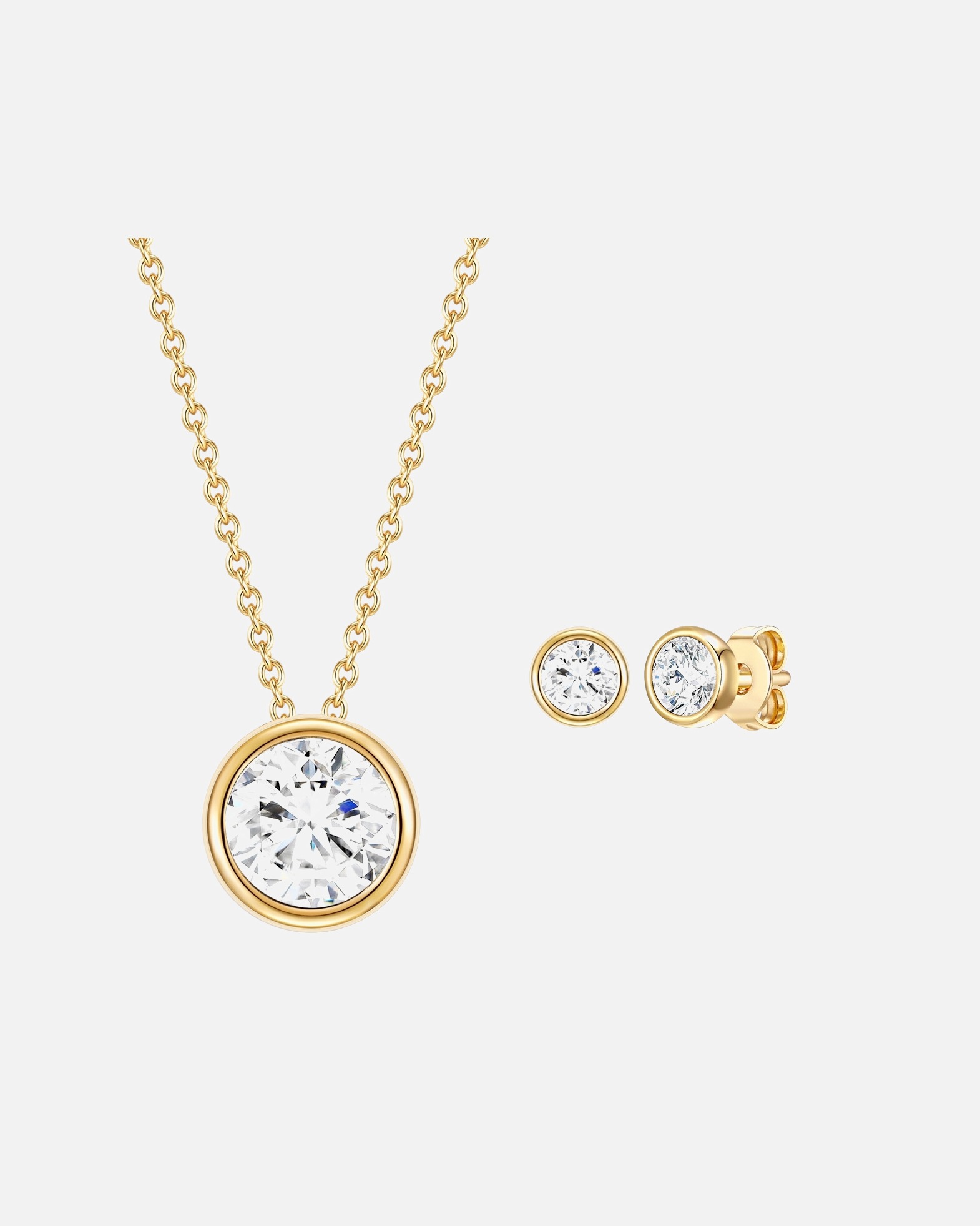 Schmuck für Weiblich Rafaela Donata Schmuckset Gelbvergoldet verziert mit Kristallen von Swarovski® 1 Stück