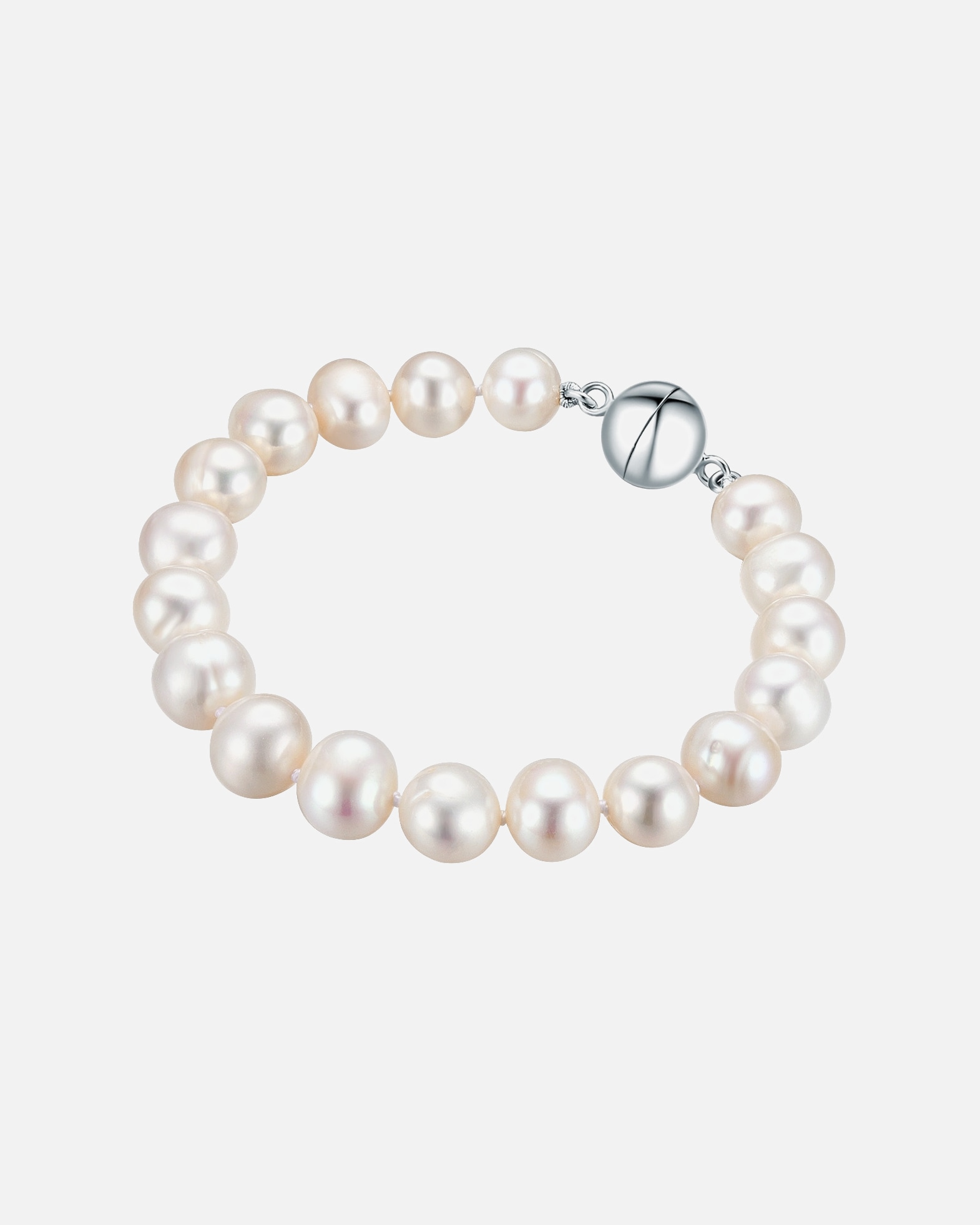 Armband für Weiblich Valero Pearls Perlen-Armband Sterling Silber Süßwasser-Zuchtperle in Silber 1 Stück