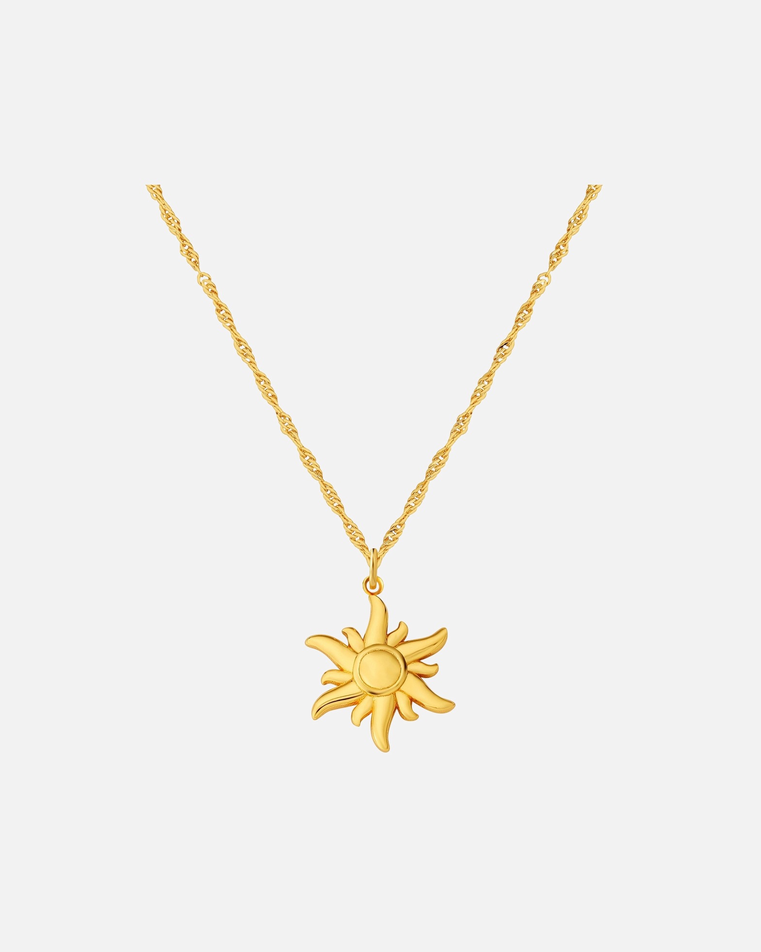 Halskette für Weiblich Halskette Sonne aus Sterling Silber in gelbgold 40,0 cm Basiskette + 5,0 cm Verlängerung