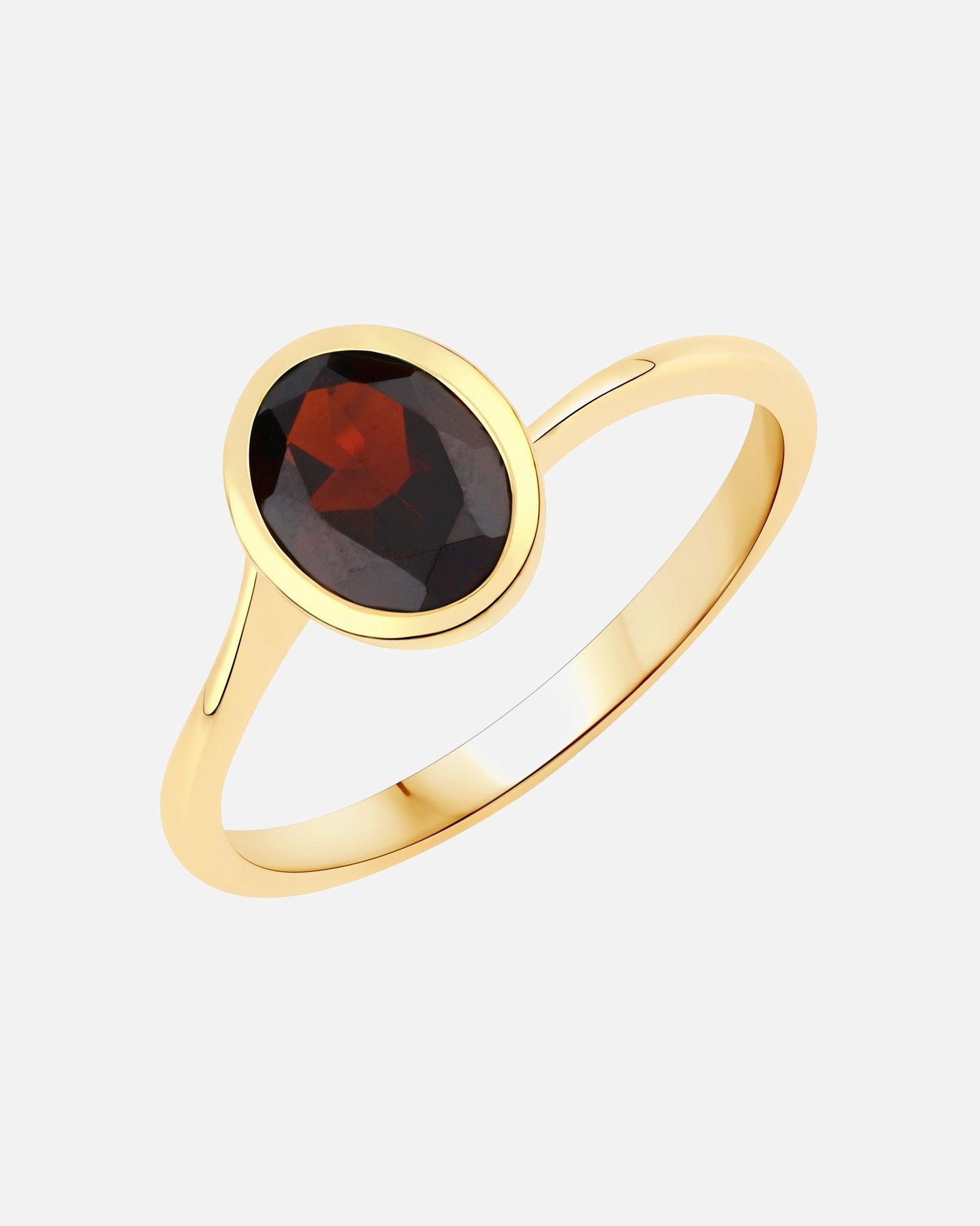 Ring für Weiblich Rafaela Donata Ring Sterling Silber Granat in Gelbgold 50