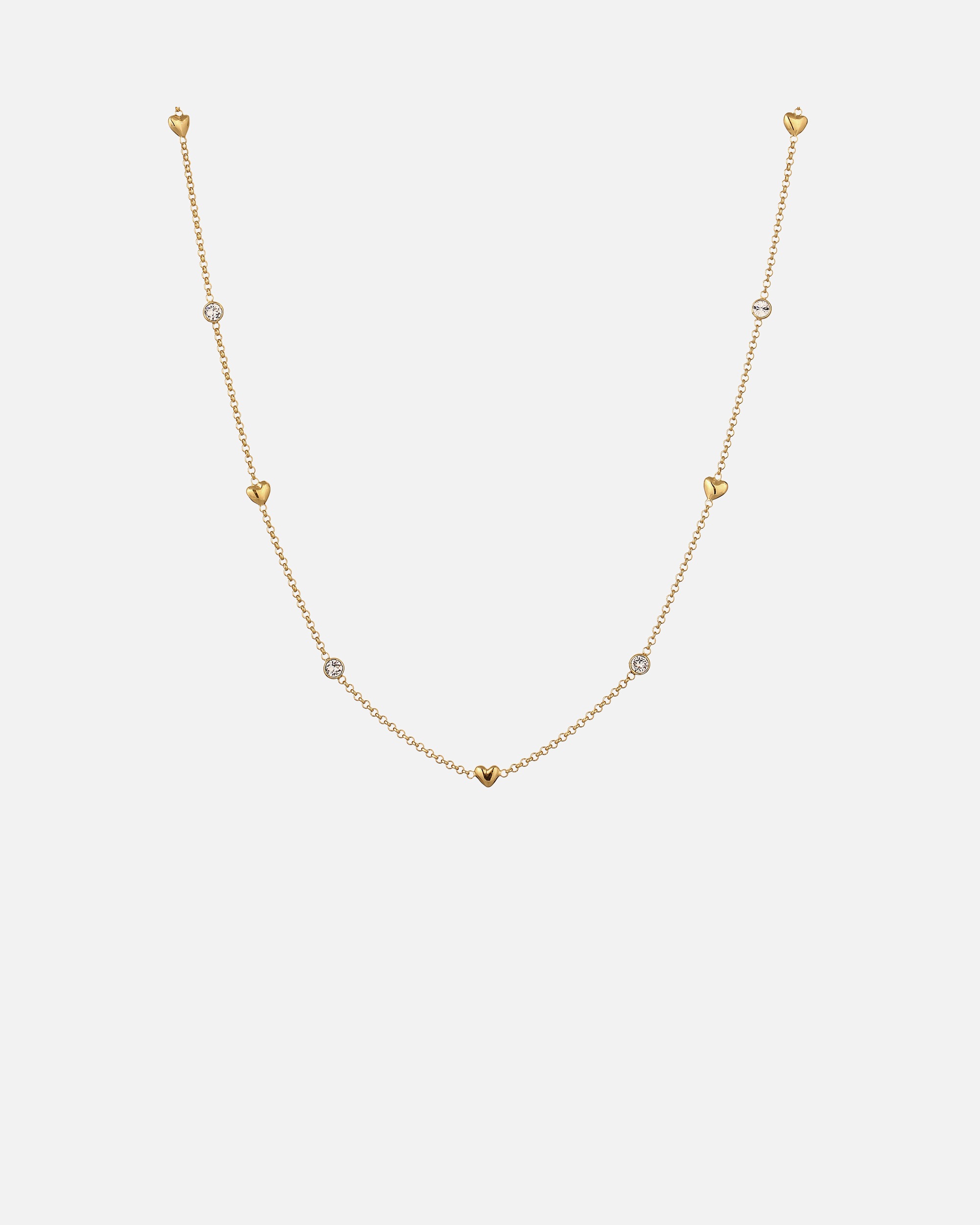 Halskette für Weiblich Elli Herz Weiß 925 Sterling Silber, mit Kristallen von Swarovski® goldfarben