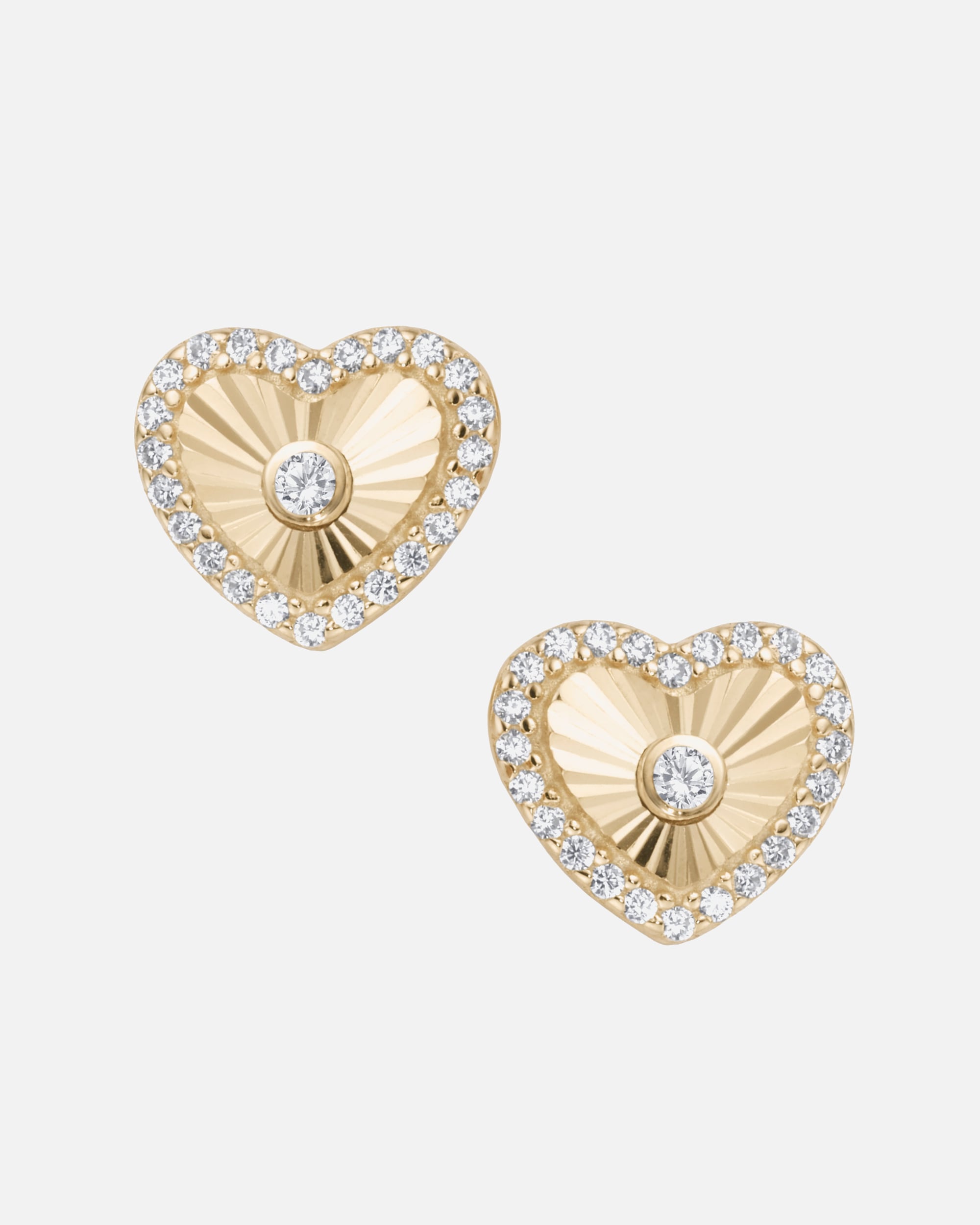 Ohrringe für Unisex Smart Jewel Ohrstecker in Herzform, Zirkonia Steine, diamantiert, Silber 925 Vergoldet