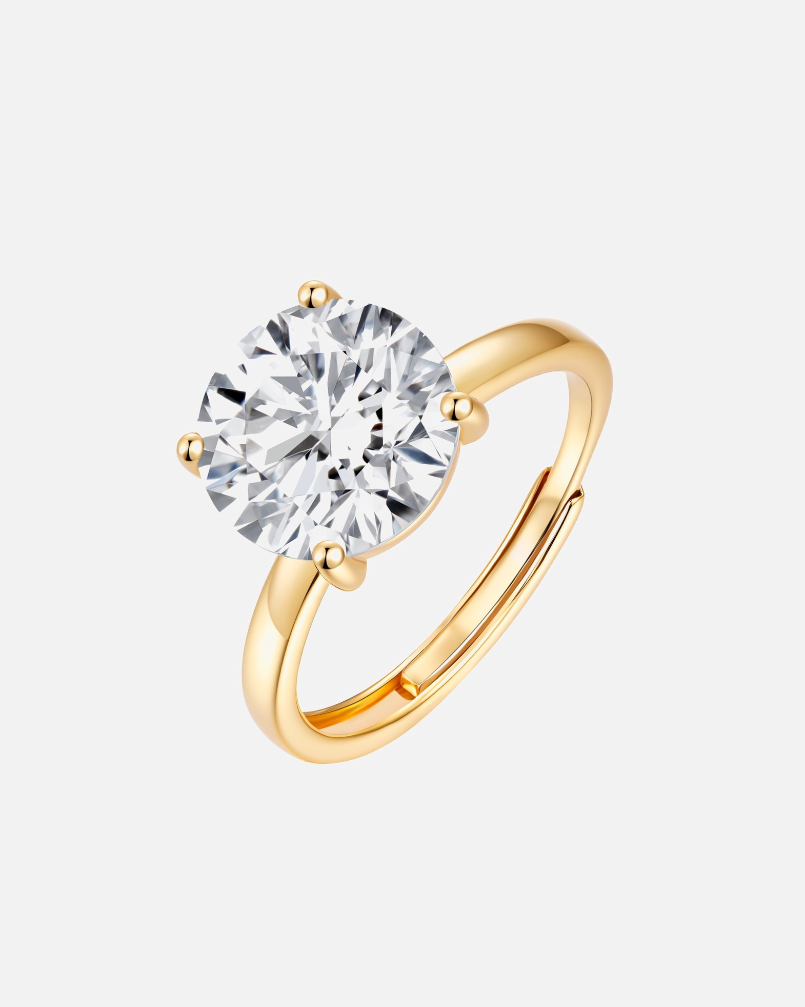 Ring für Weiblich Lulu & Jane Ring aus Messing in Gelbgold mit Zirkonia 56