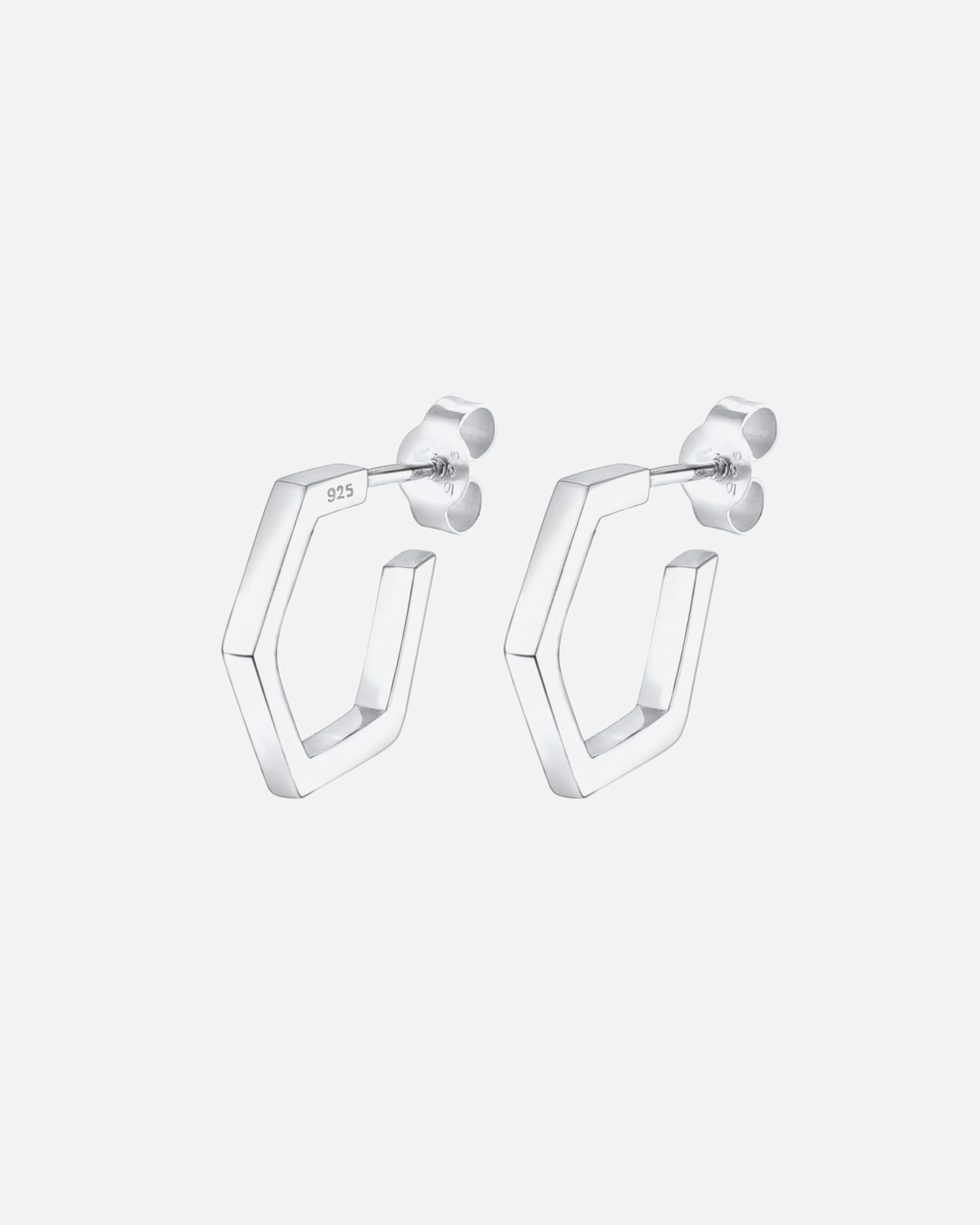 Ohrringe für Weiblich Elli Creole Hexagon Geo Minimal 925 Silber 1 Stück