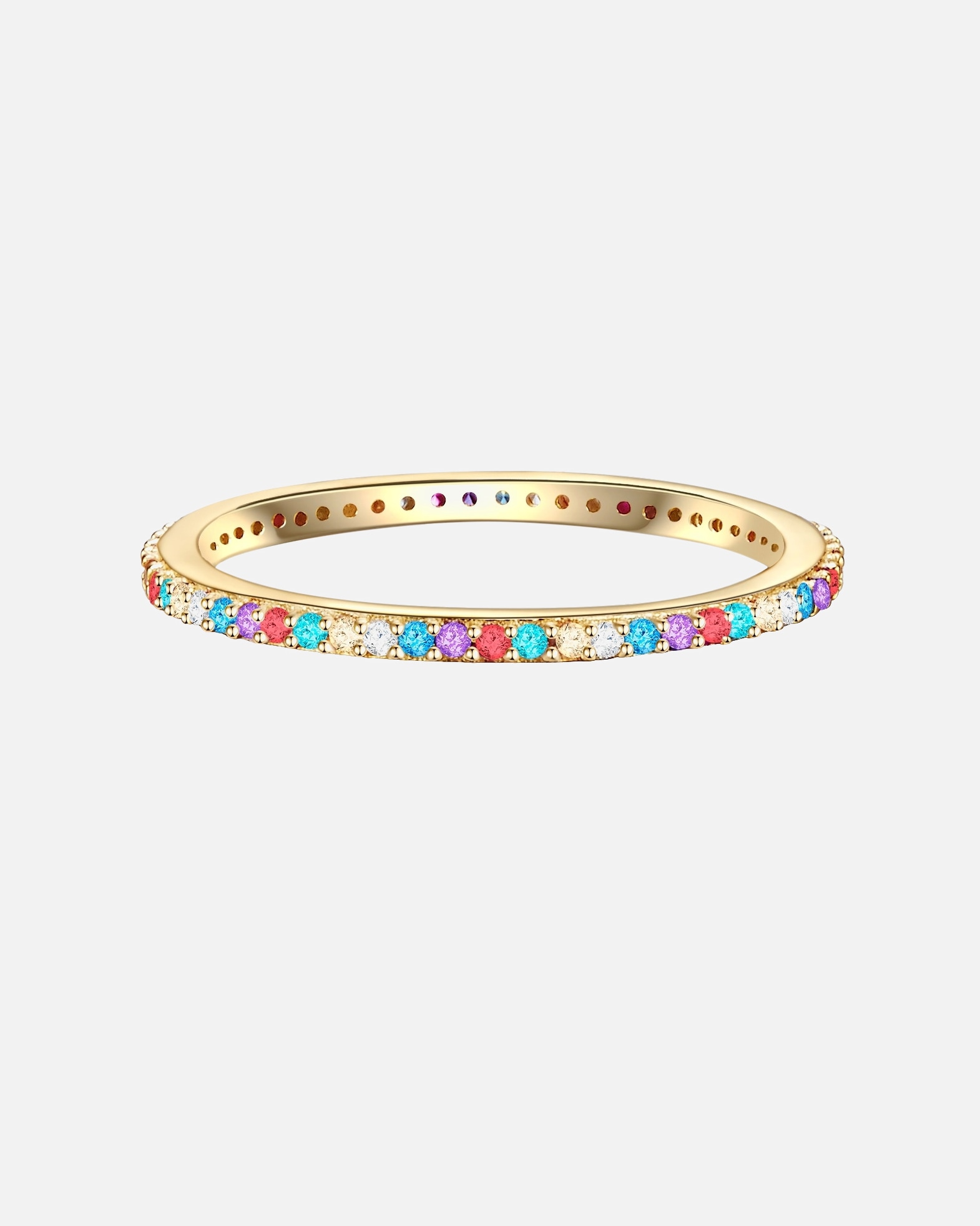 Ring für Weiblich Glanzstücke München Ring Sterling Silber gelbgold Zirkonia bunt 52