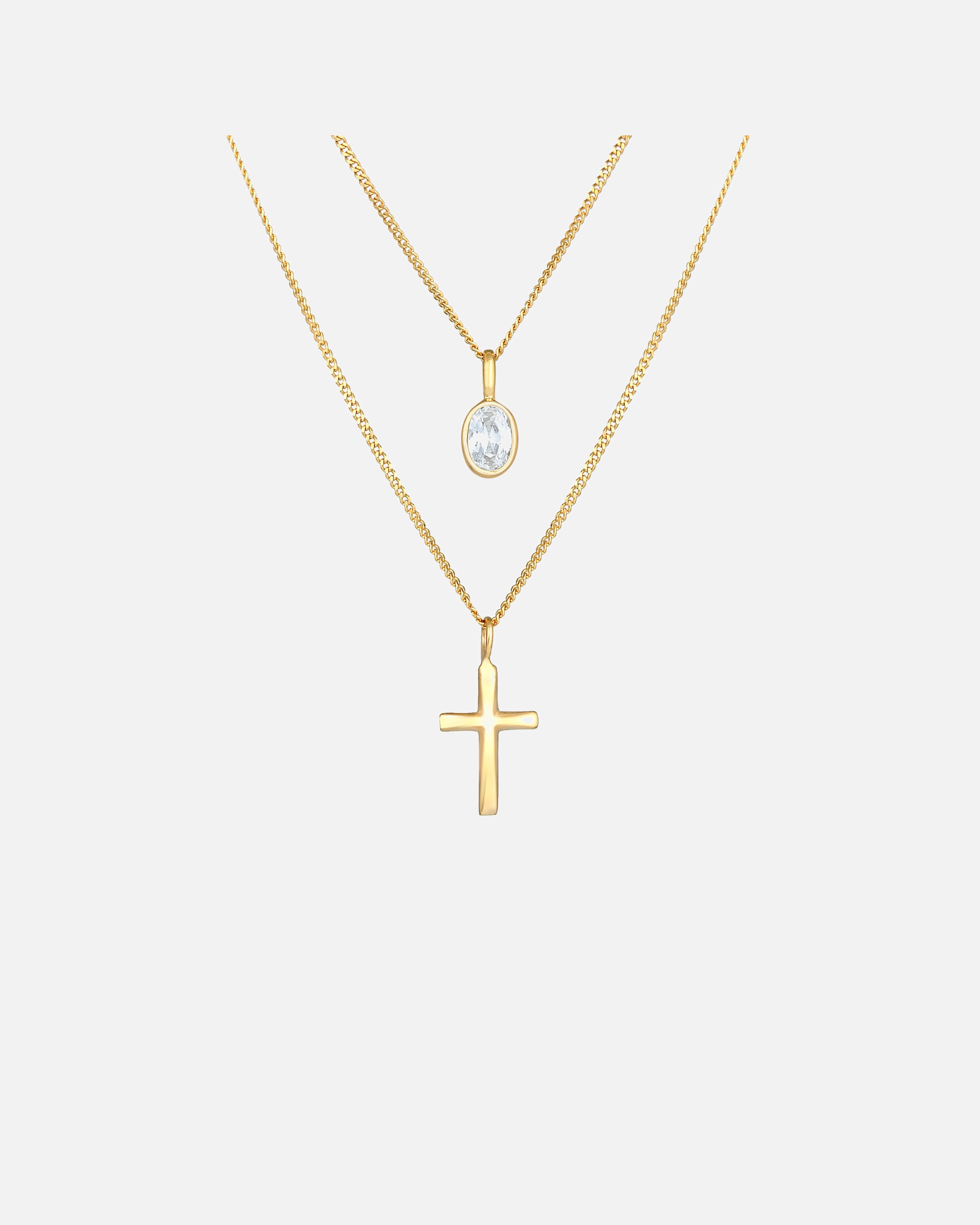 Halskette für Weiblich Elli Layer Zirkonia Kreuz Glaube 925 Silber 1 Stück