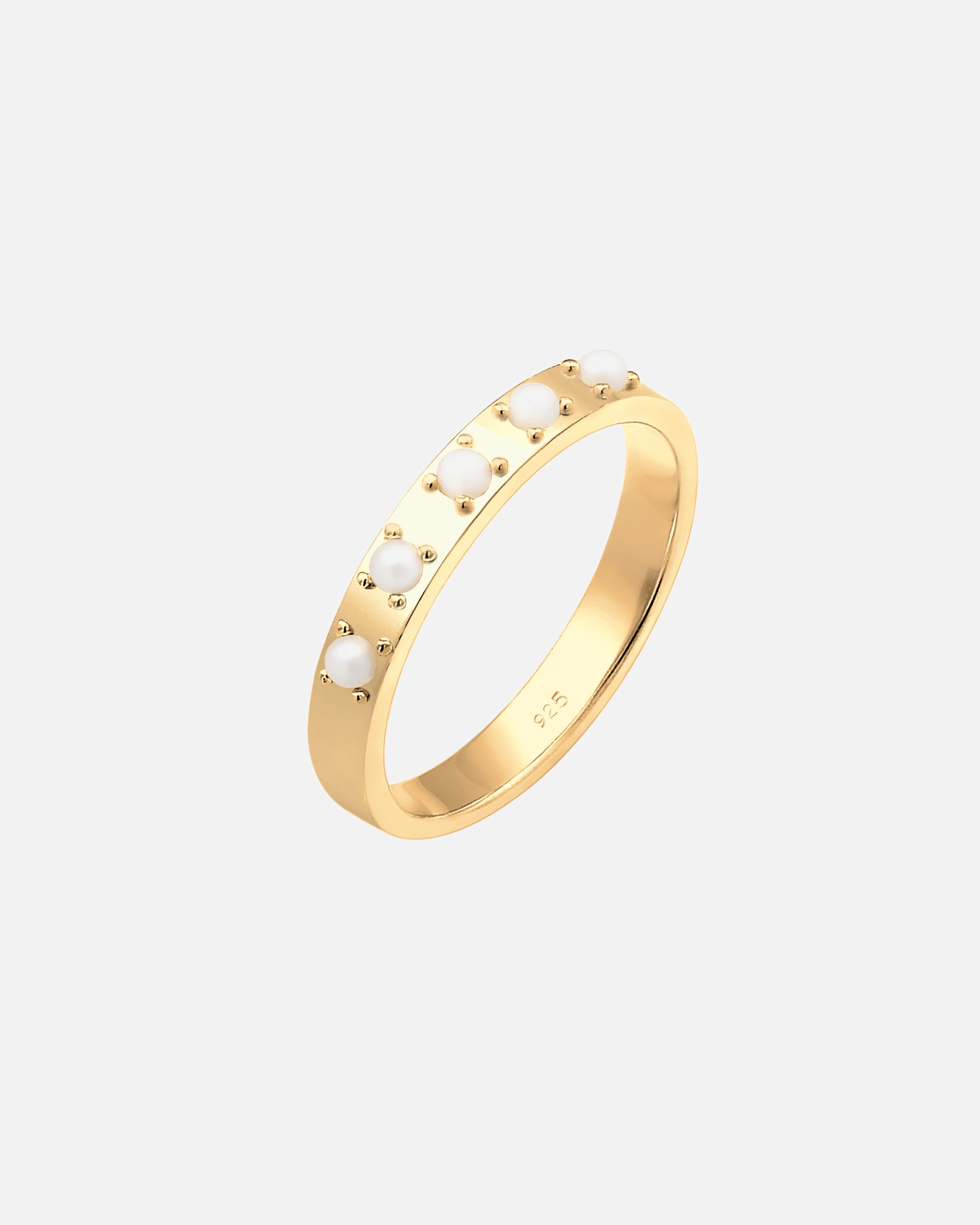 Ring für Weiblich Elli Bandring Synthetische Perlen 925 Silber 52