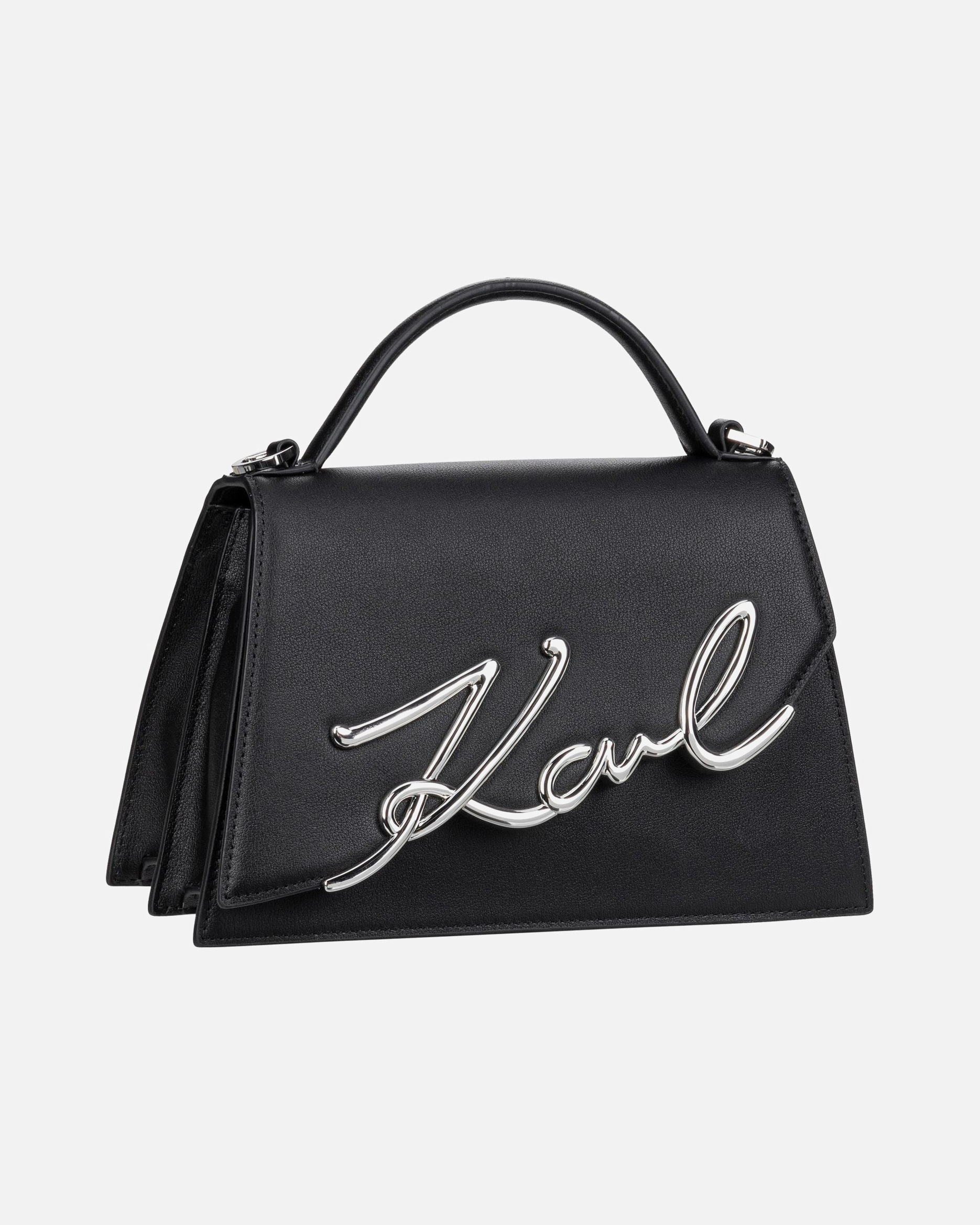 Handtasche für Weiblich Karl Lagerfeld Handtasche K/Signature 2.0 MD Black/Nickel