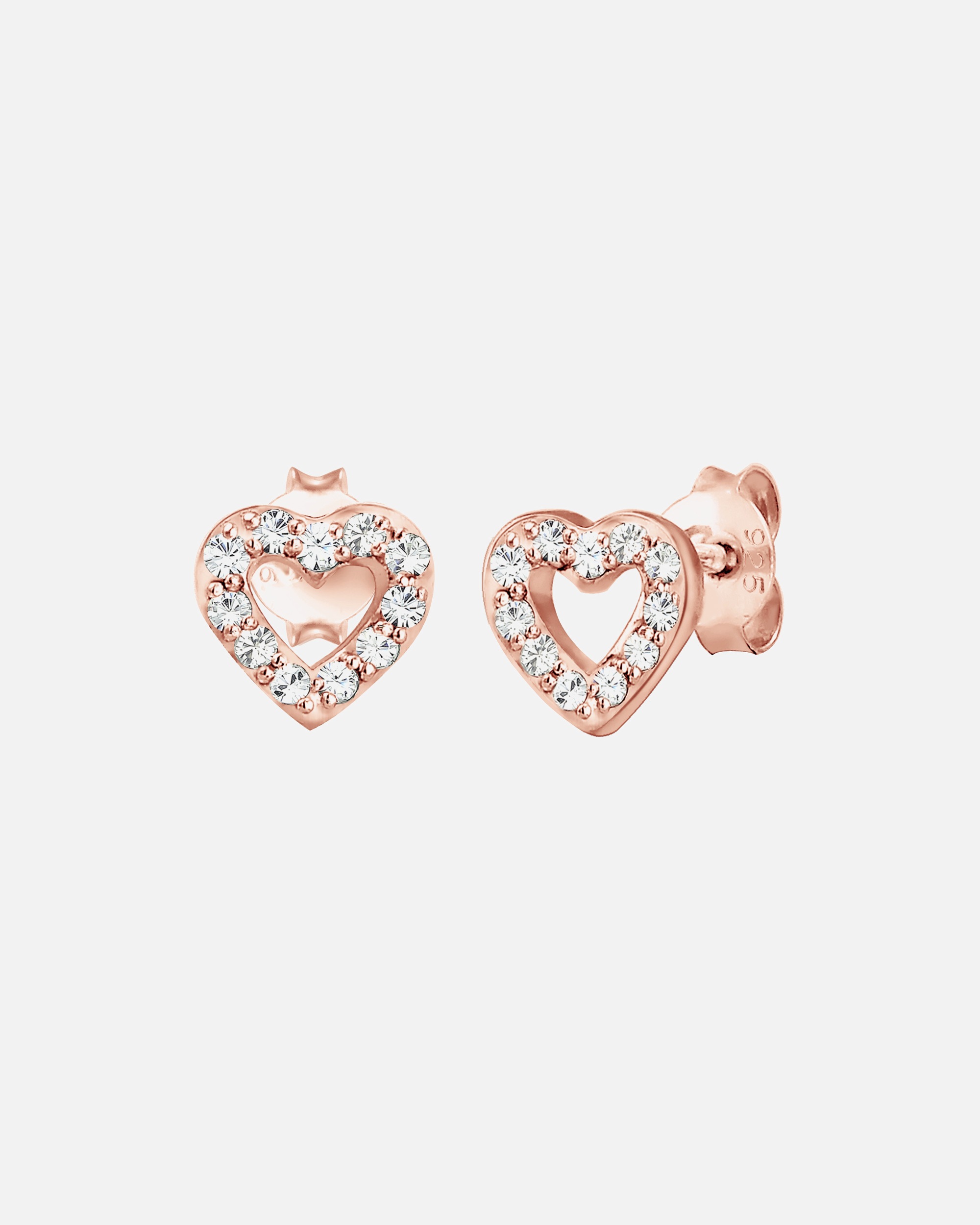 Ohrringe für Weiblich Elli Ohrstecker Herz Weiß 925 Sterling Silber, mit Kristallen von Swarovski® 1 Stück