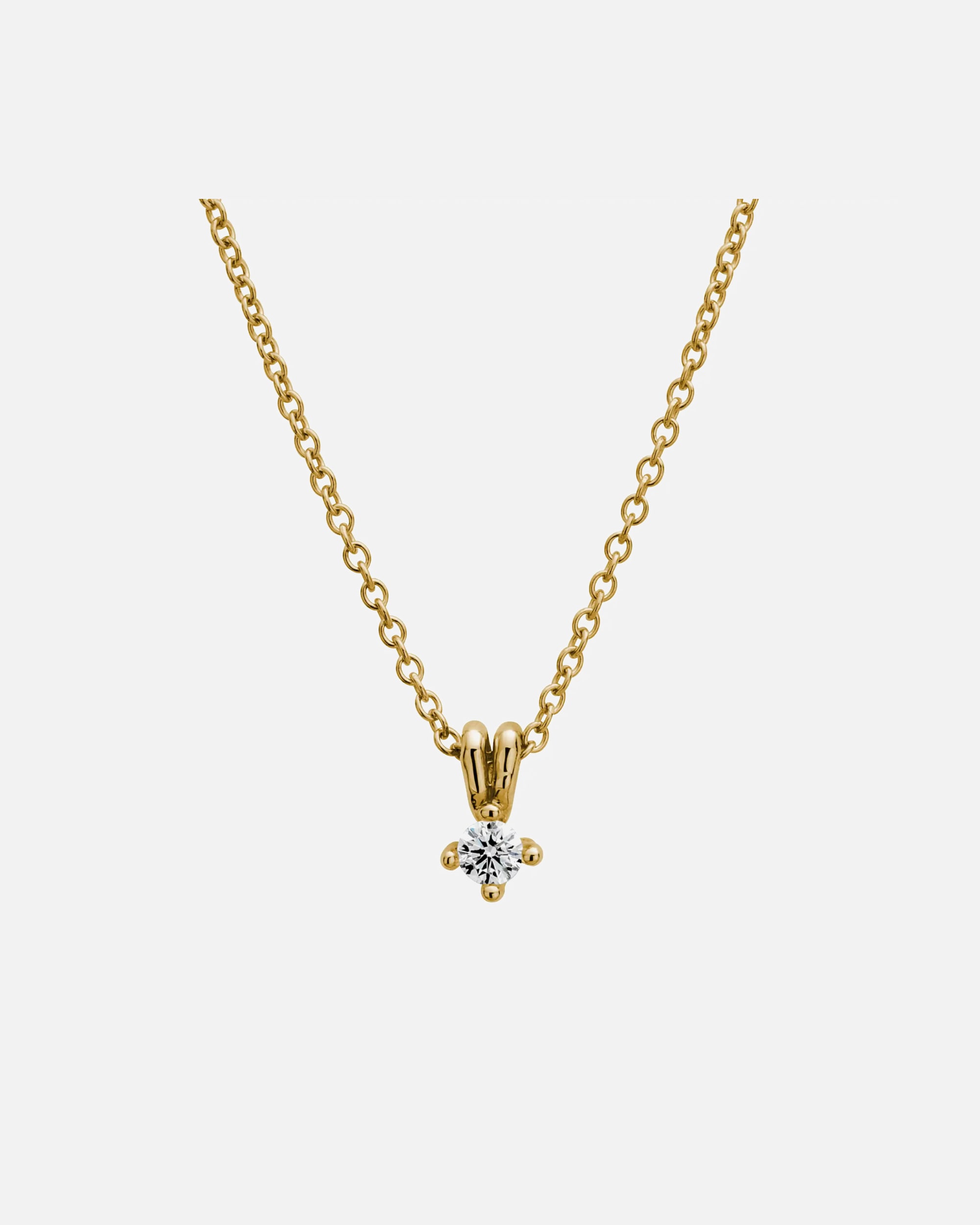 Halskette für Weiblich Lyomi Default Brand Line Anhänger mit Kette 585/- Gold Diamant Lab Grown weiß 0,25ct. gelb vergoldet