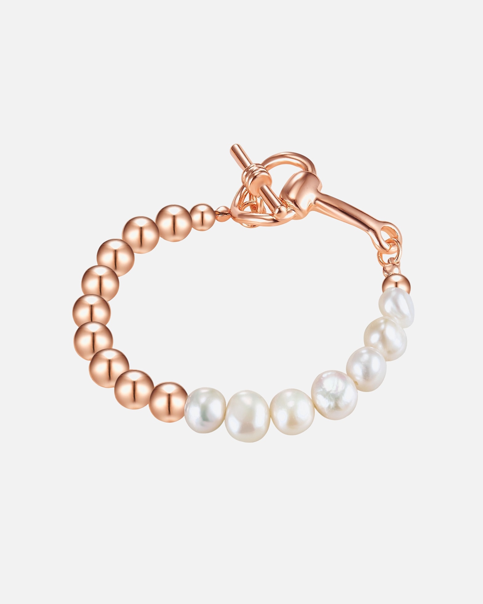 Armband für Weiblich Lulu & Jane Perlen-Armband Messing Süßwasser-Zuchtperle in Roségold 1 Stück
