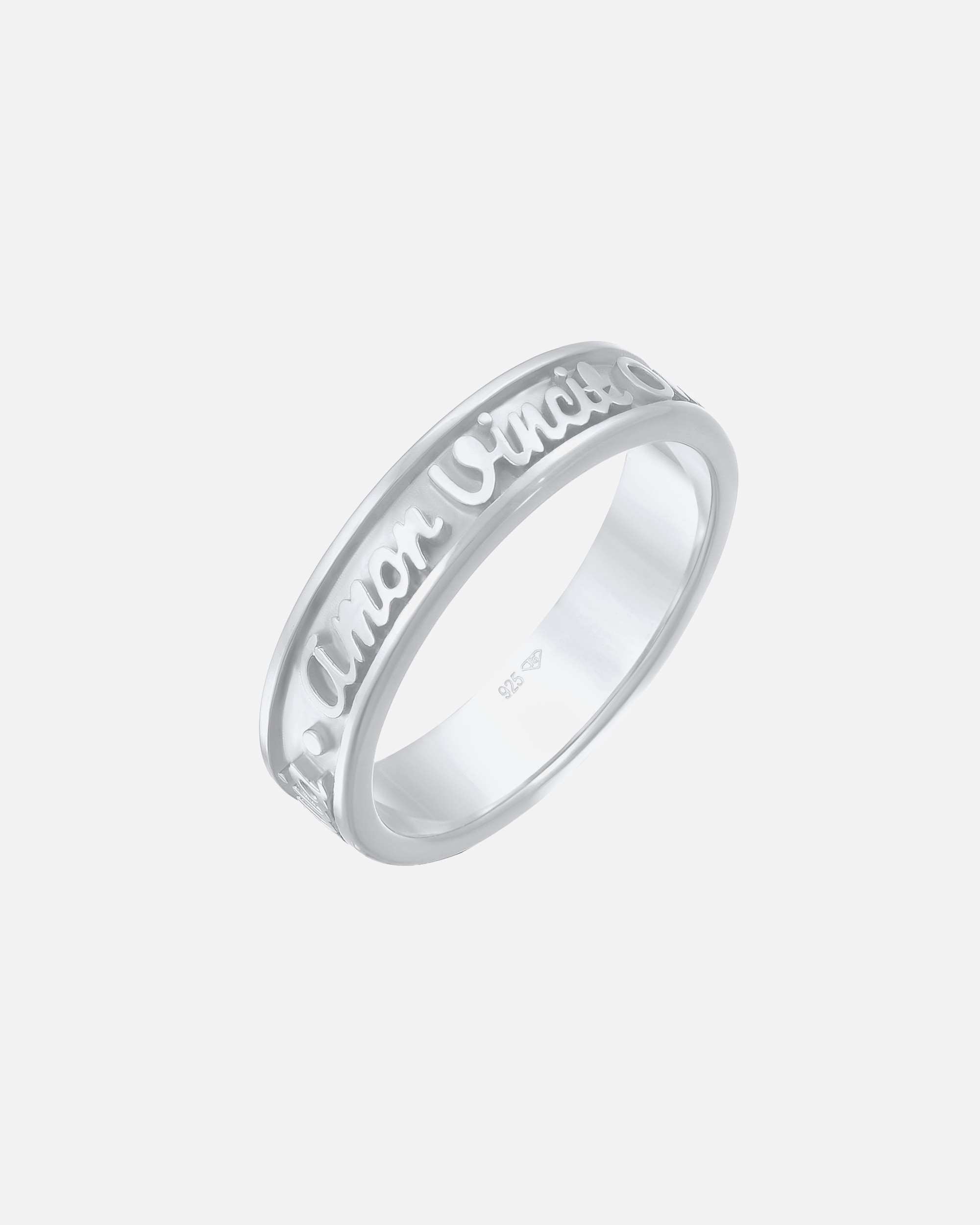 Ring für Weiblich Elli Bandring Worte Amor Vincit Omnia 925 Silber 54