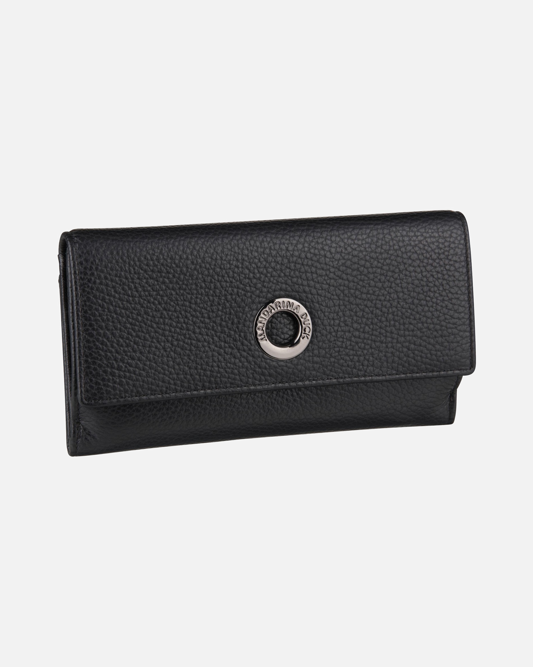 Portemonnaie für Weiblich Mandarina Duck Geldbörse Mellow Leather FZP63 Nero