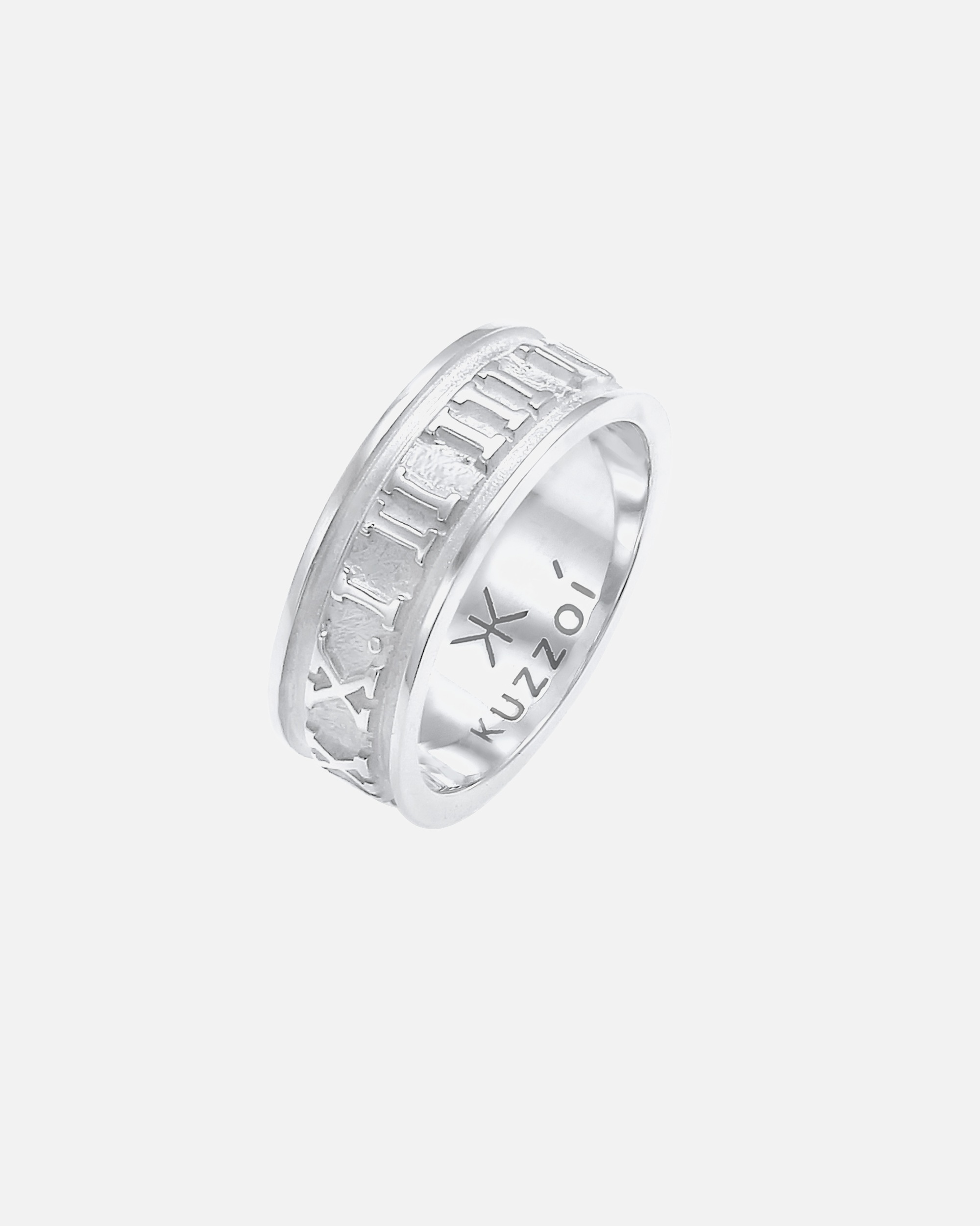 Ring für Männlich KUZZOI Herren Bandring Römische Zahlen 925 Silber 1 Stück