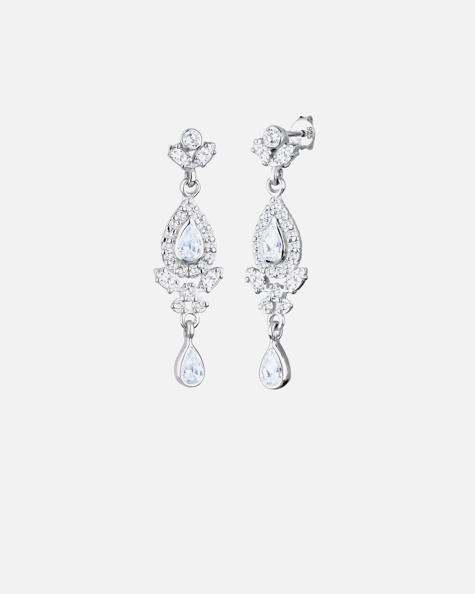 Ohrringe für Weiblich Elli PREMIUM Tropfen Glamour Eleganz Zirkonia 925 Silber 1 Stück