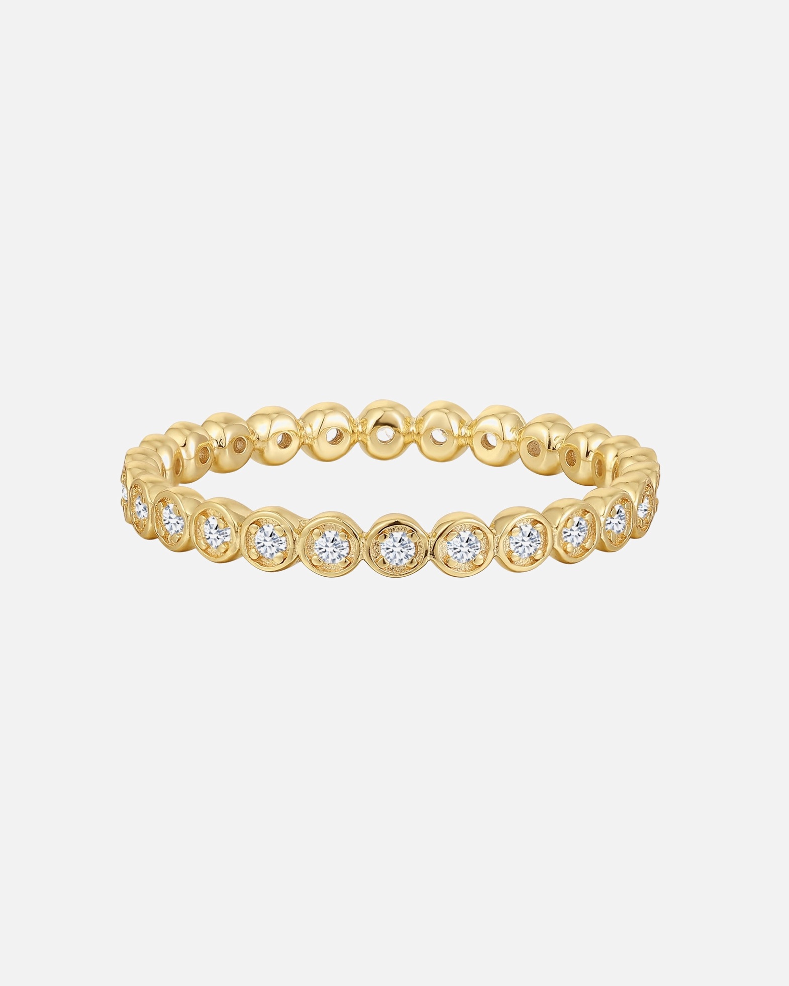 Ring für Weiblich Trilani Ring aus Sterling Silber in gelbgold mit Zirkonia 60