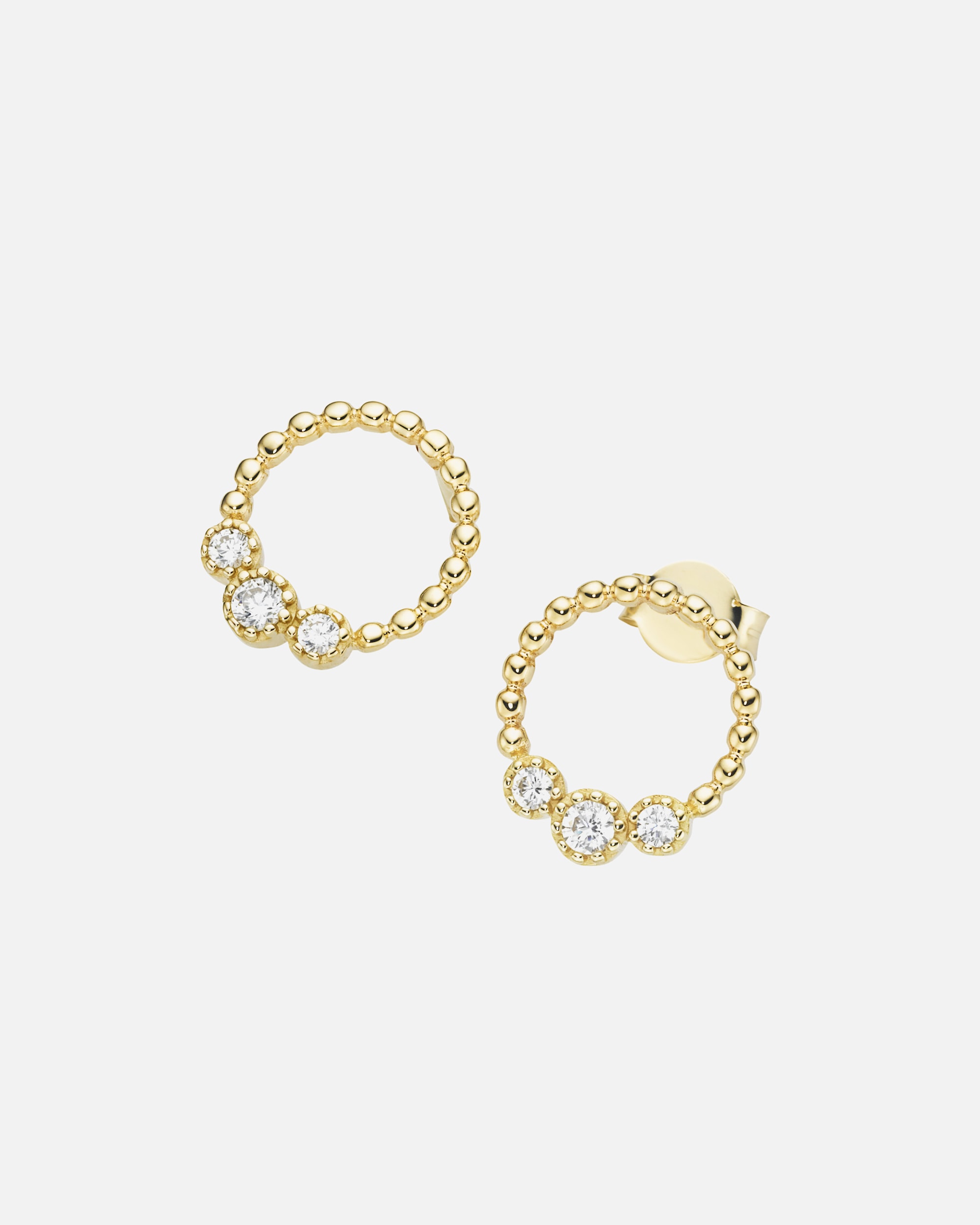 Ohrringe für Weiblich Luigi Merano Ohrstecker mit Zirkonia in verschiedenen Größen & Kugel-Optik, Gold 375 Onesize