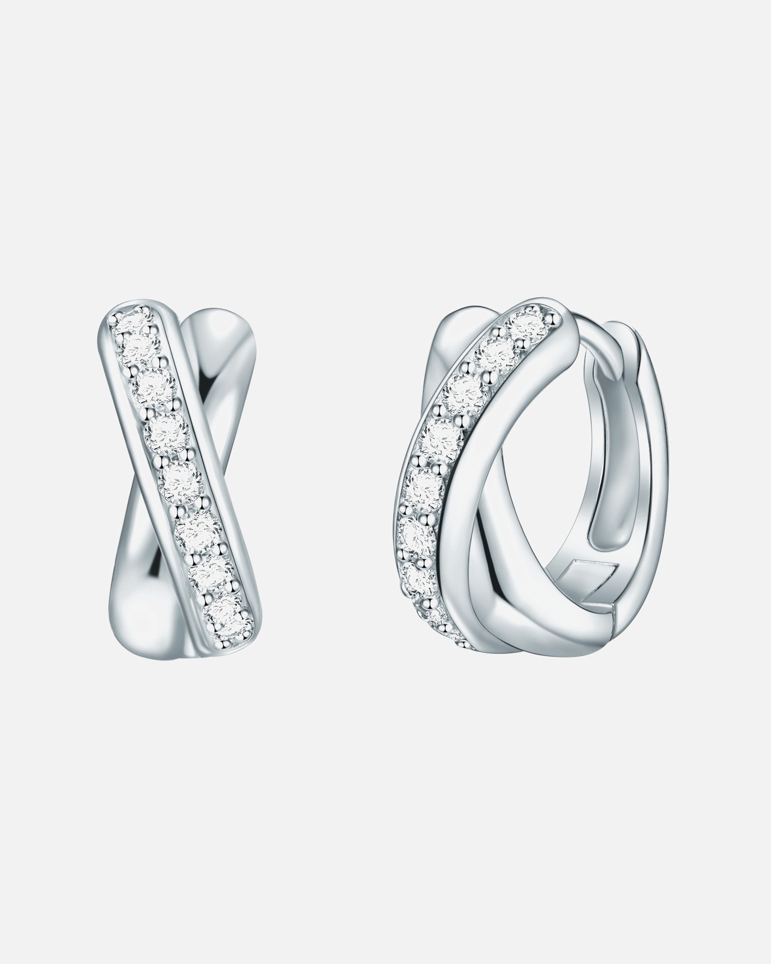 Creolen für Weiblich Rafaela Donata Creolen Sterling Silber Zirkonia in Silber 1 Stück