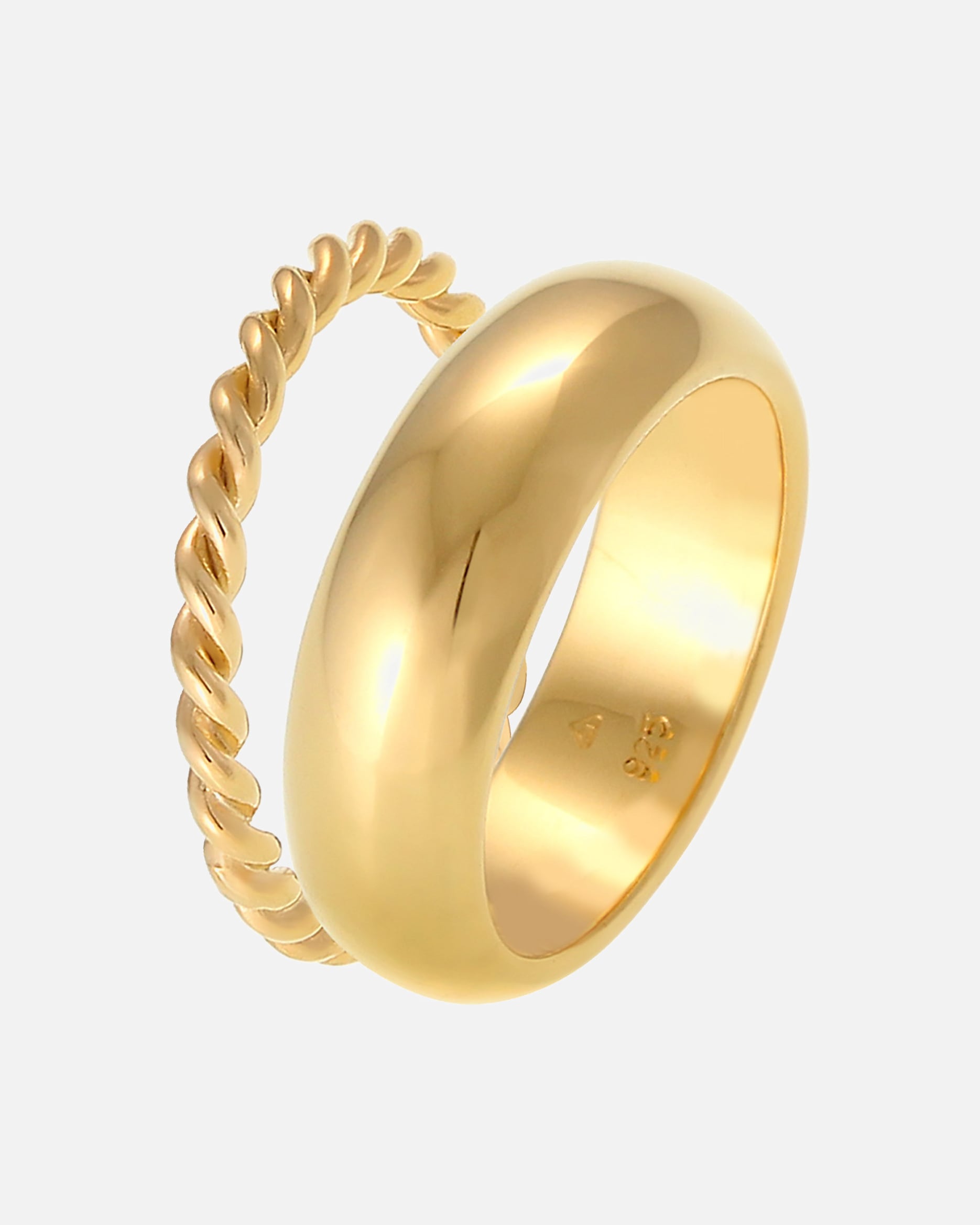 Ring für Weiblich Elli PREMIUM Bandring 2er Set Basic Twisted Gedreht 925 Silber 52