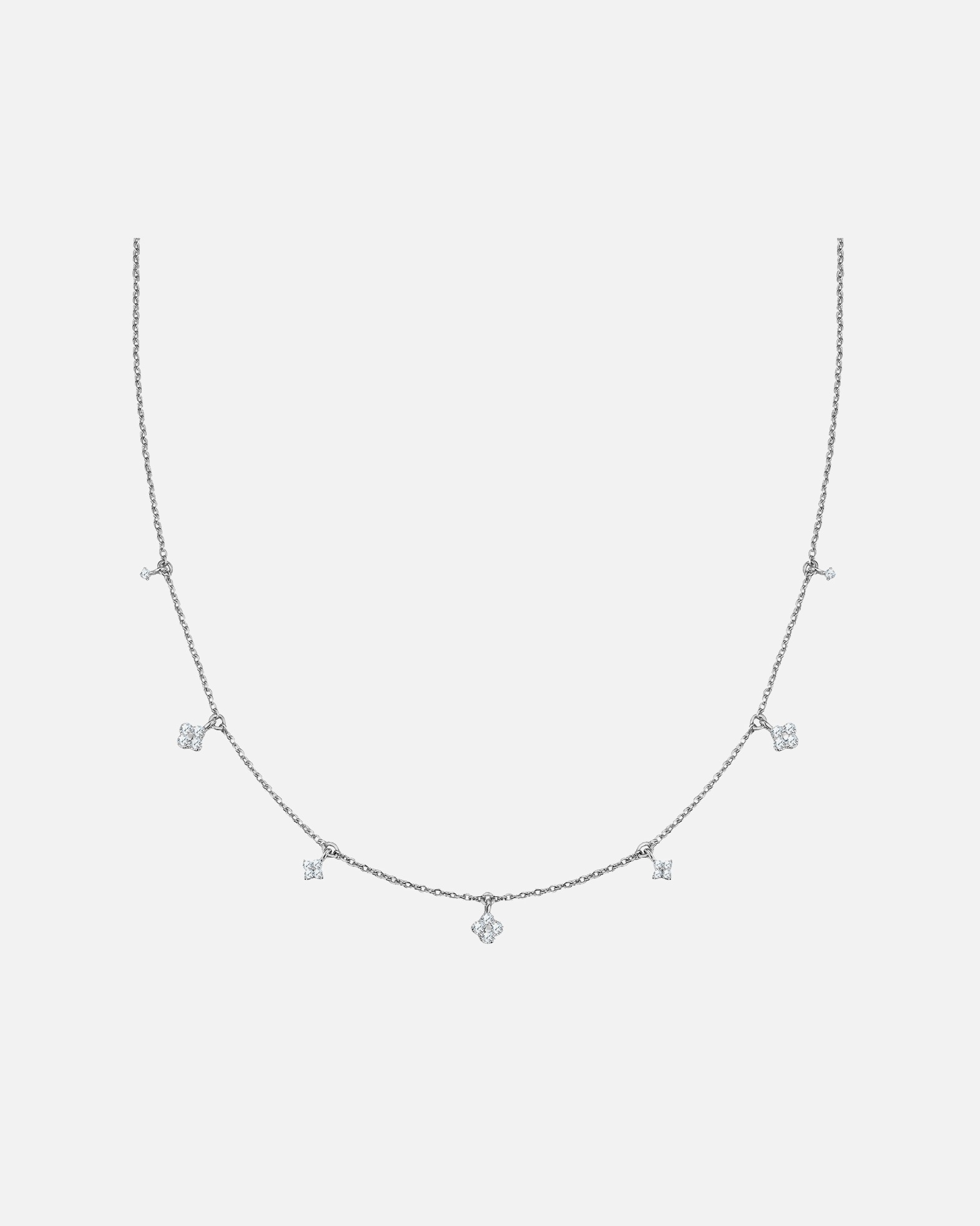 Halskette für Weiblich Halskette aus Sterling Silber in silber mit Zirkonia 40,0 cm Basiskette + 5,0 cm Verlängerung