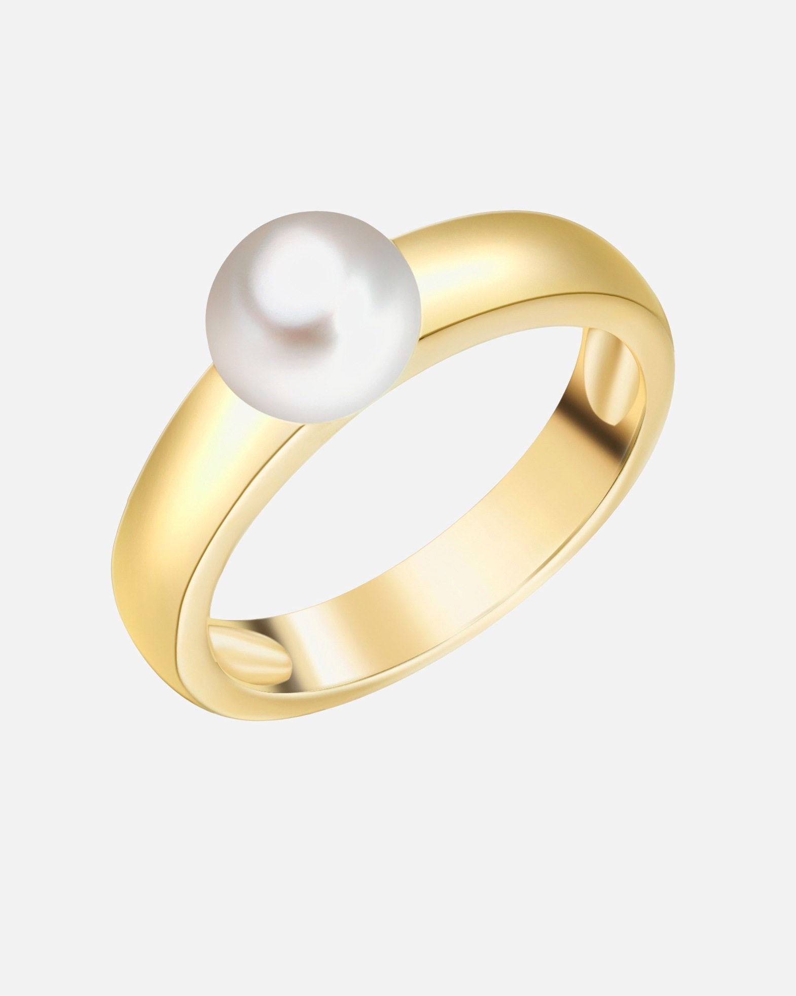 Ring für Weiblich Valero Pearls Ring Sterling Silber gelbgold Süßwasser-Zuchtperle weiß 50