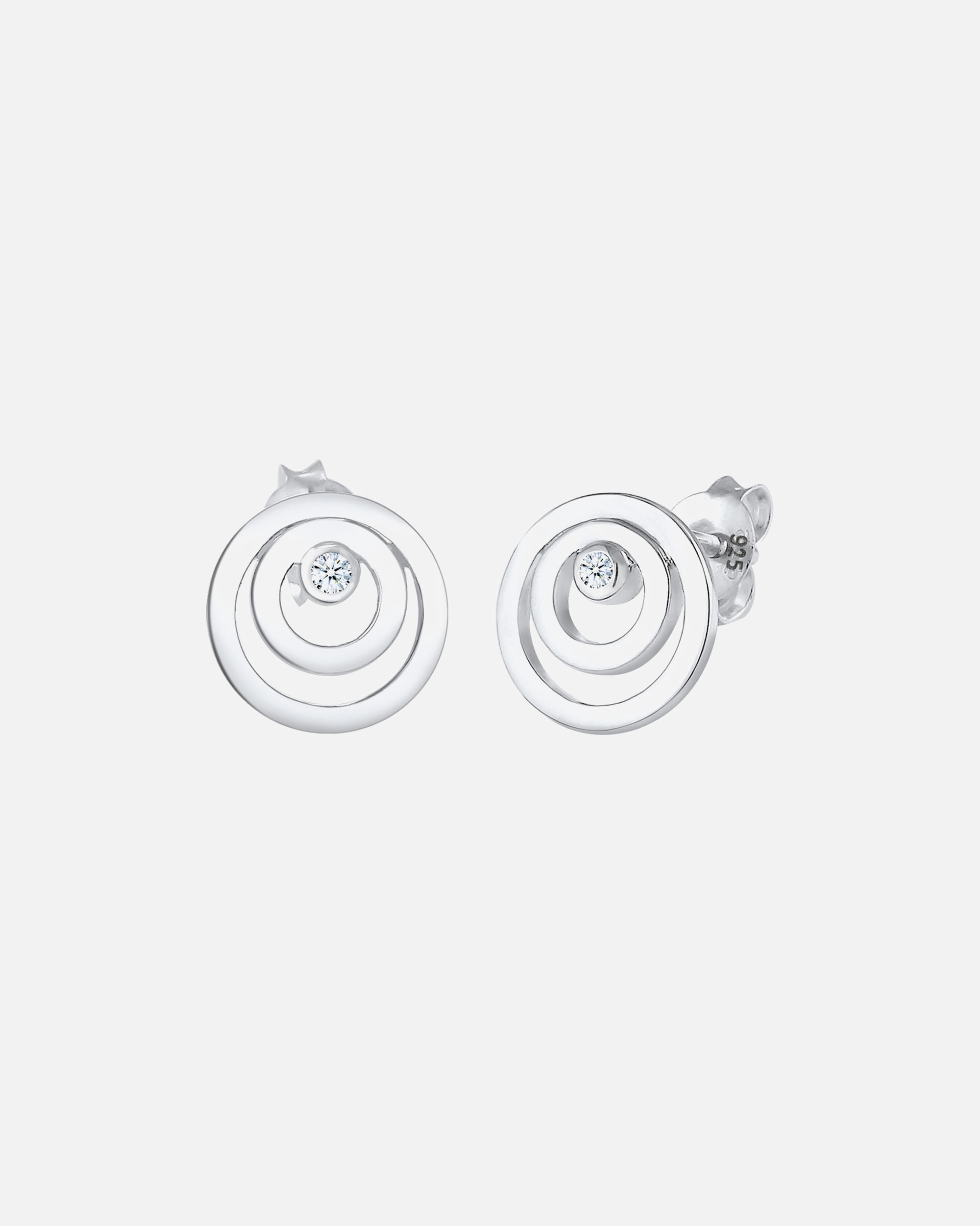 Ohrringe für Weiblich Elli DIAMONDS Kreis Rund Geo Diamant (0.03 ct.) 925 Silber 1 Stück