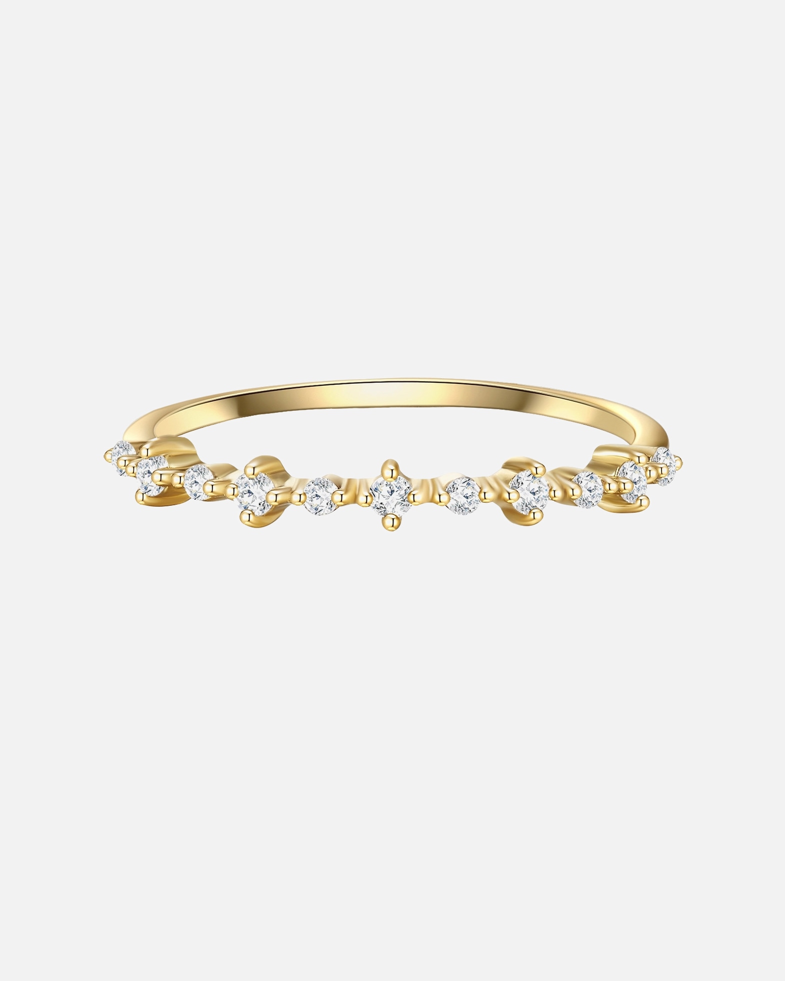 Ring für Weiblich Glanzstücke München Ring Sterling Silber gelbgold Zirkonia weiß 48
