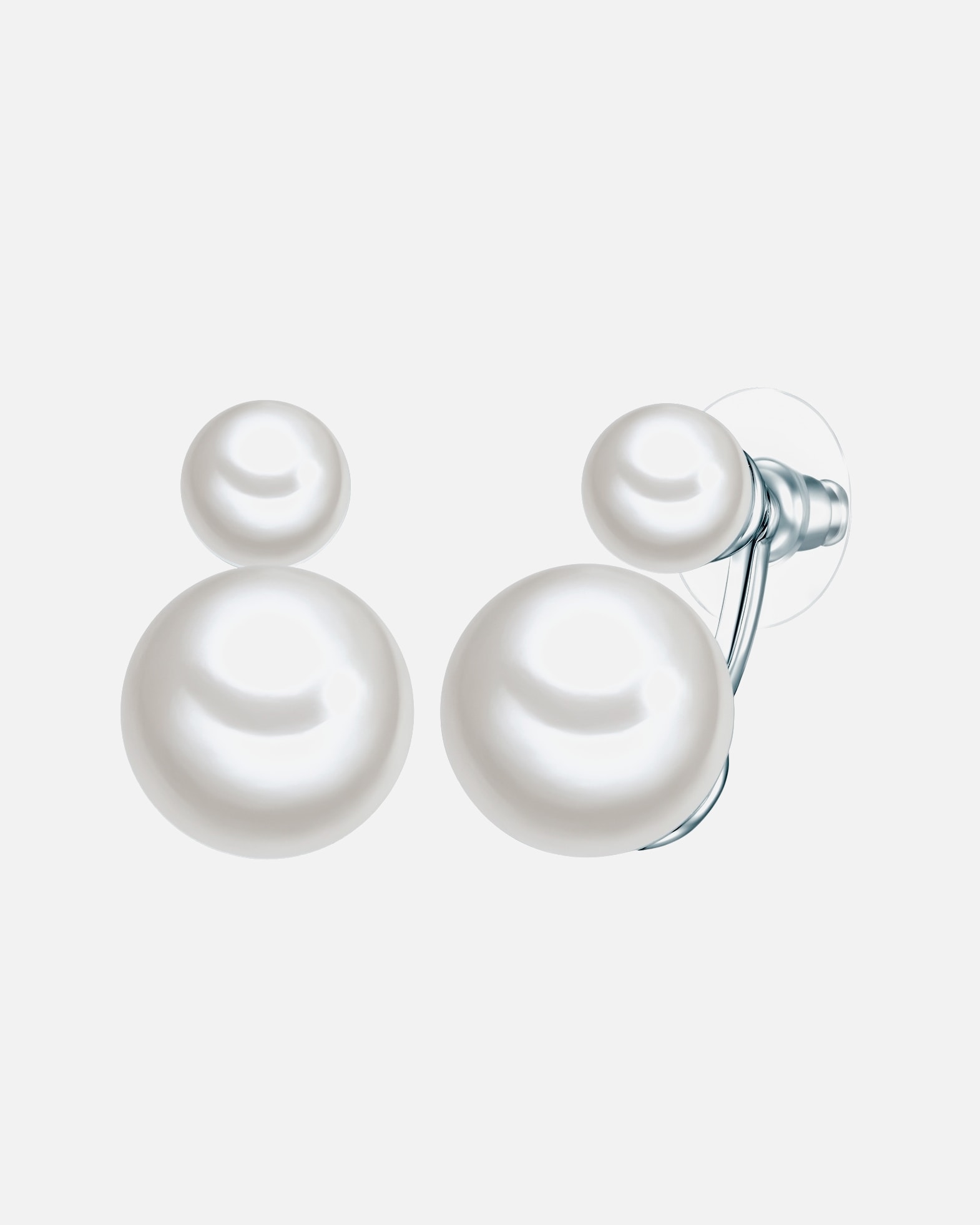 Ohrringe für Weiblich Lulu & Jane Perlen-Ohrstecker Metall-Legierung Muschelkernperle in Silber 1 Stück