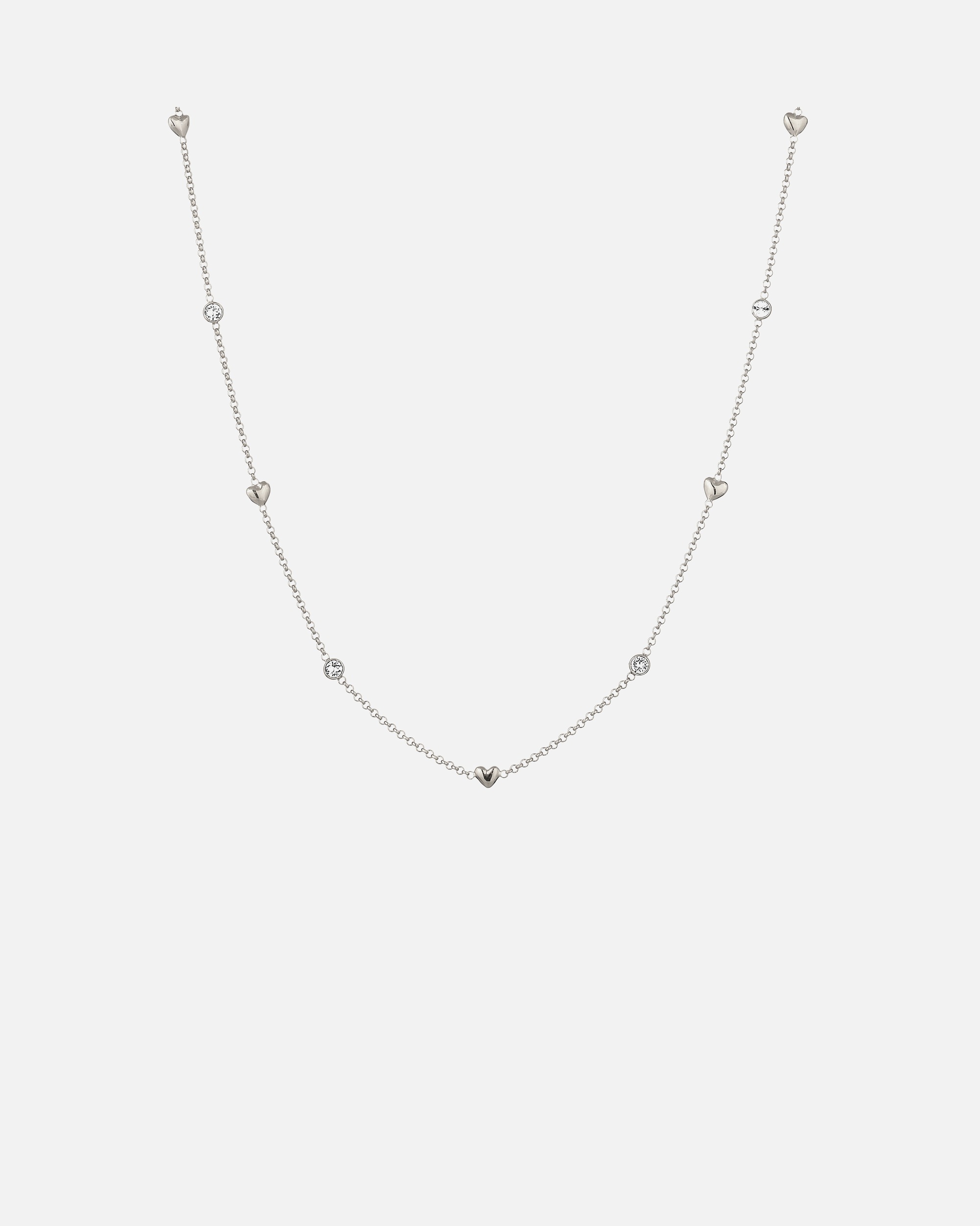 Halskette für Weiblich Elli Herz Weiß 925 Sterling Silber, mit Kristallen von Swarovski® silberfarben