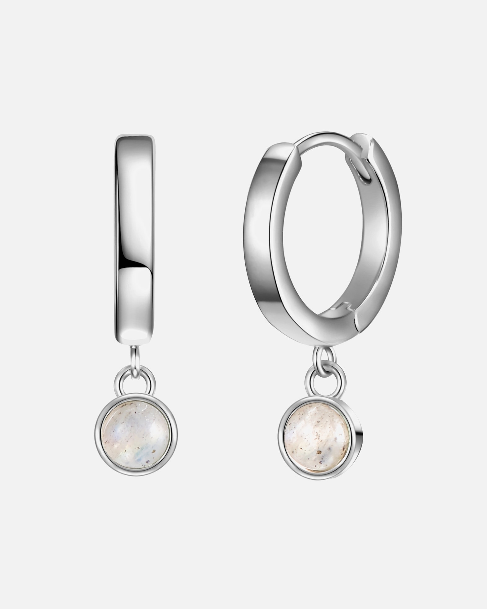 Creolen für Weiblich Glanzstücke München Creolen Sterling Silber Labradorit in Silber 1 Stück