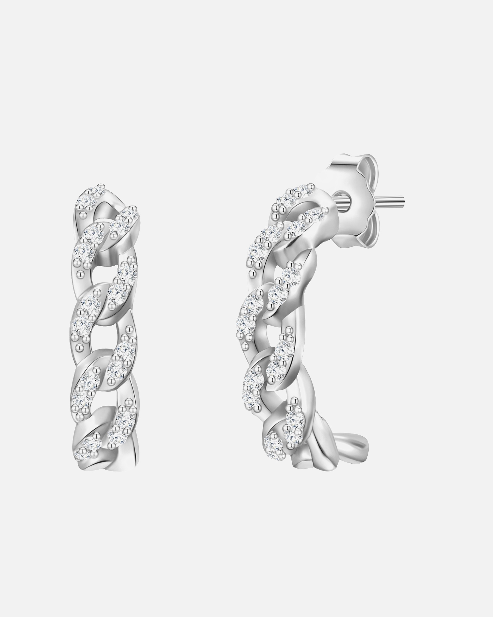 Creolen für Weiblich Glanzstücke München Creolen Sterling Silber Zirkonia in Silber 1 Stück