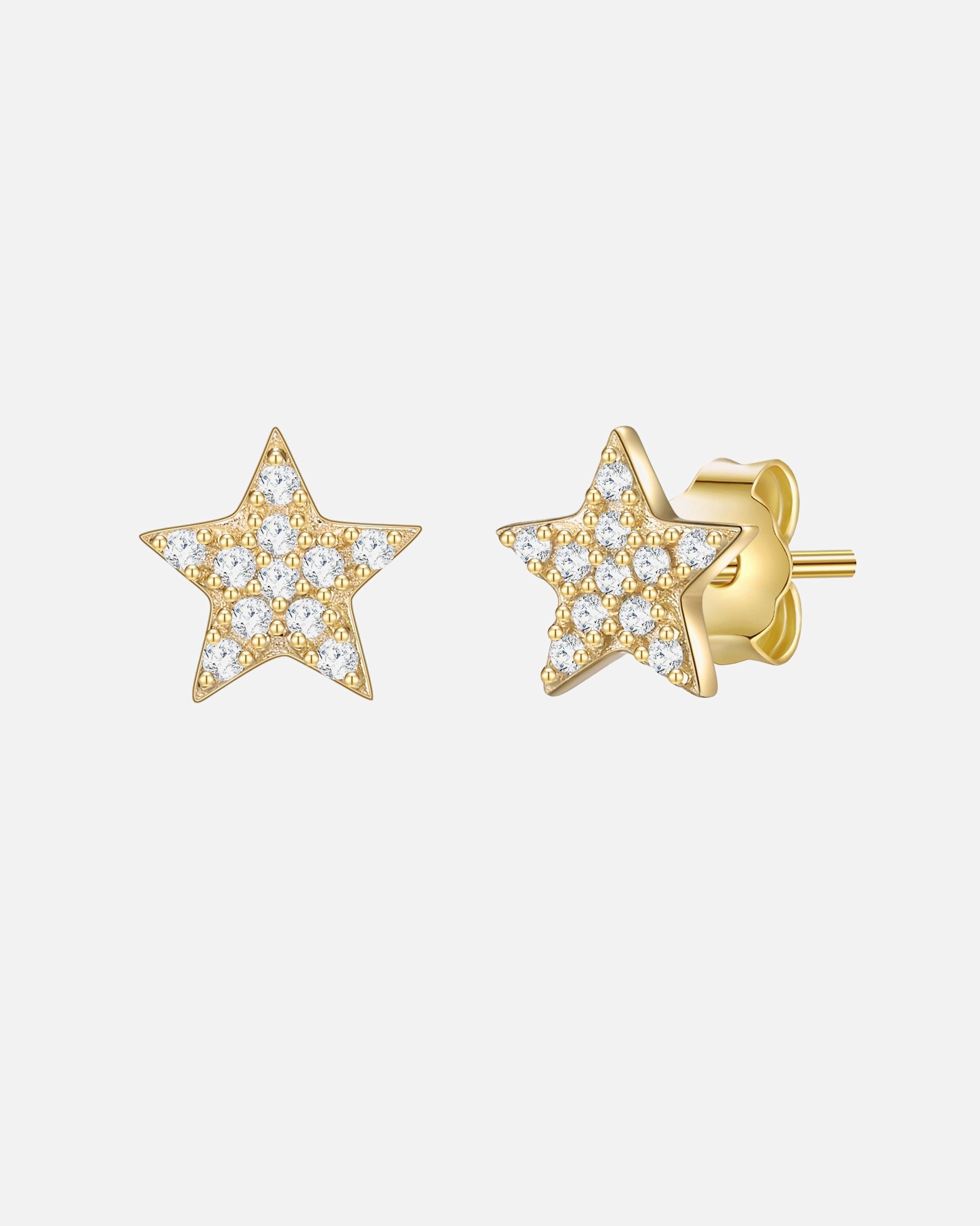 Ohrringe für Weiblich Glanzstücke München Ohrstecker Stern Sterling Silber Zirkonia in Gelbgold 1 Stück