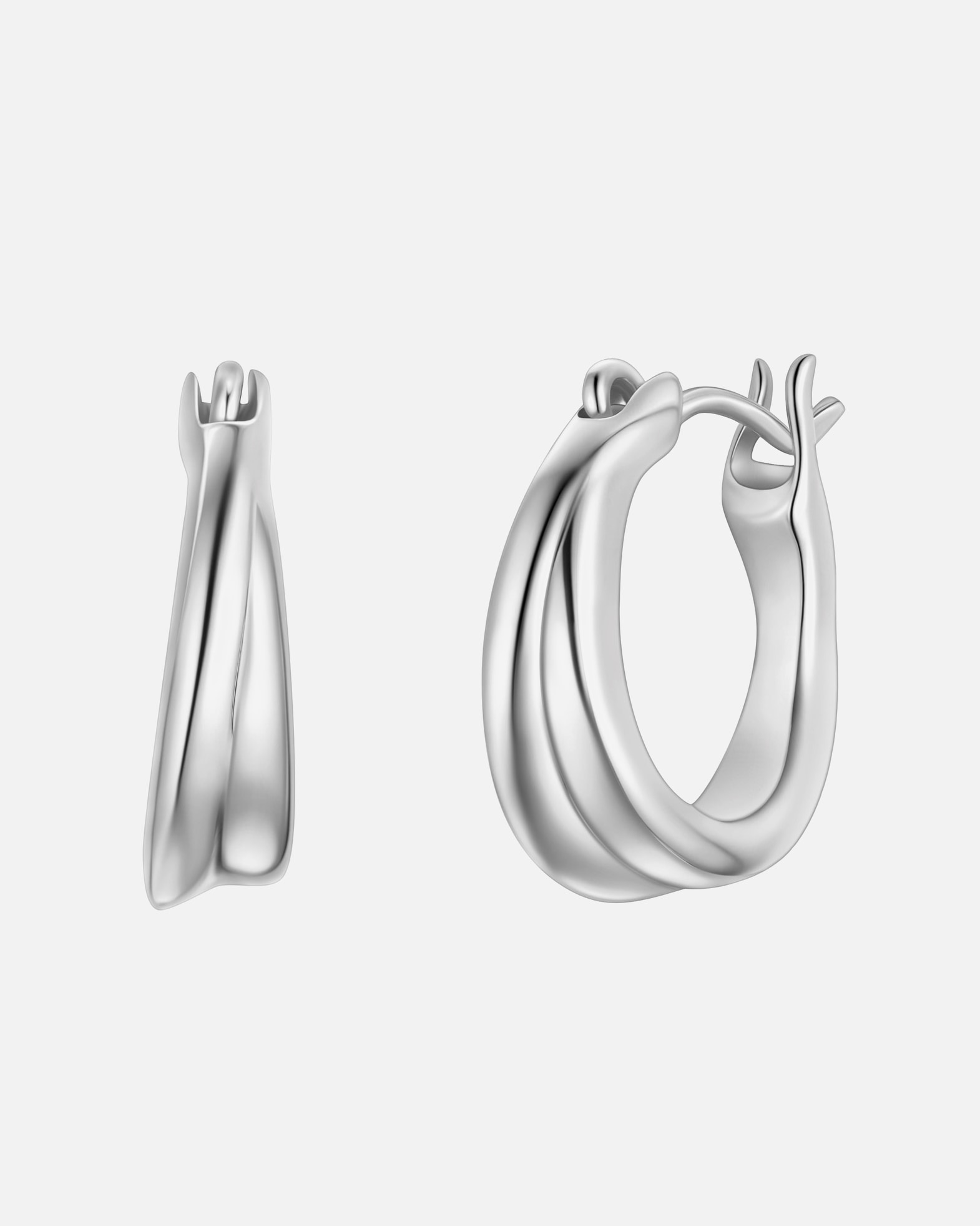 Creolen für Weiblich Glanzstücke München Creolen aus Sterling Silber in silber 14,2 mm