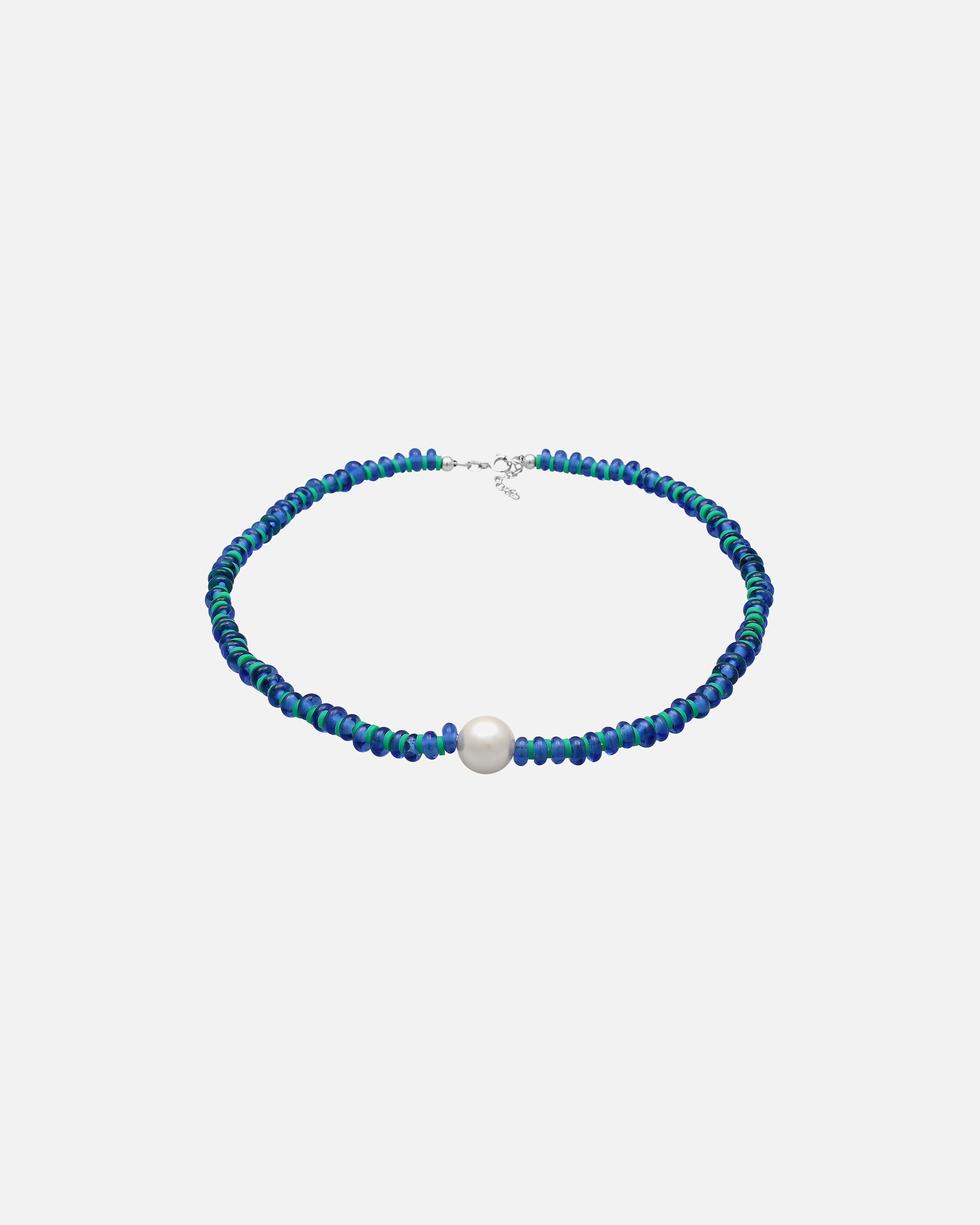 Halskette für Weiblich Elli Glas Perlen Heishi Disc Muschelkernperle 925 Silber 1 Stück