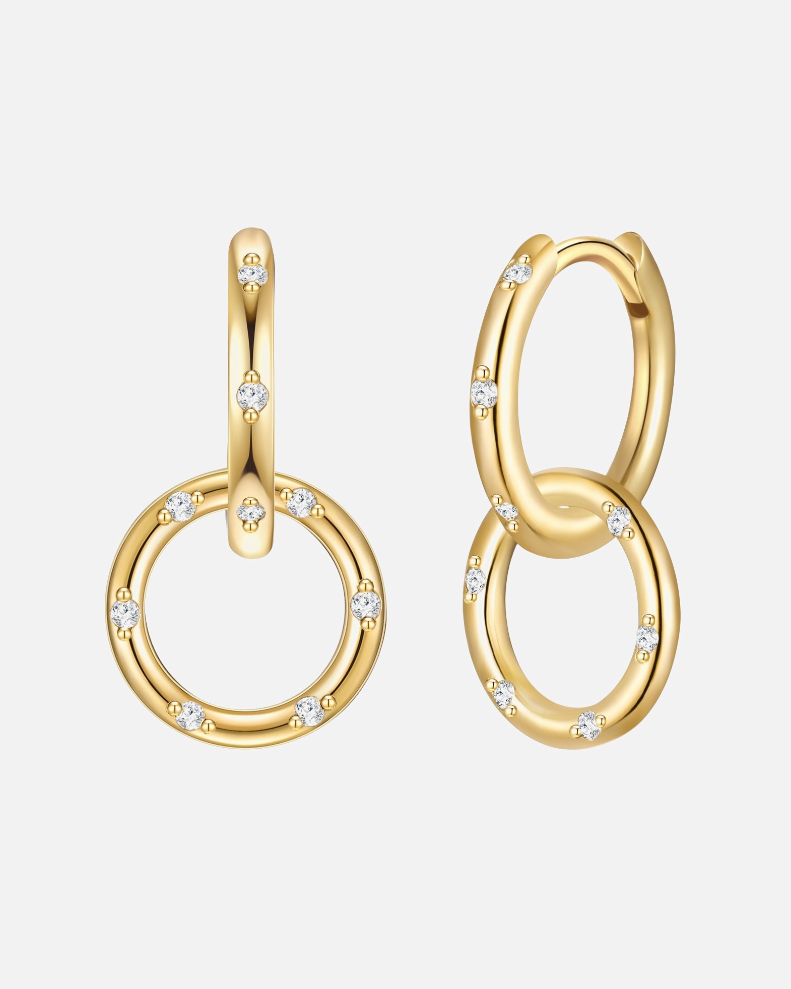Creolen für Weiblich Glanzstücke München Creolen Sterling Silber Zirkonia in Gelbgold 1 Stück