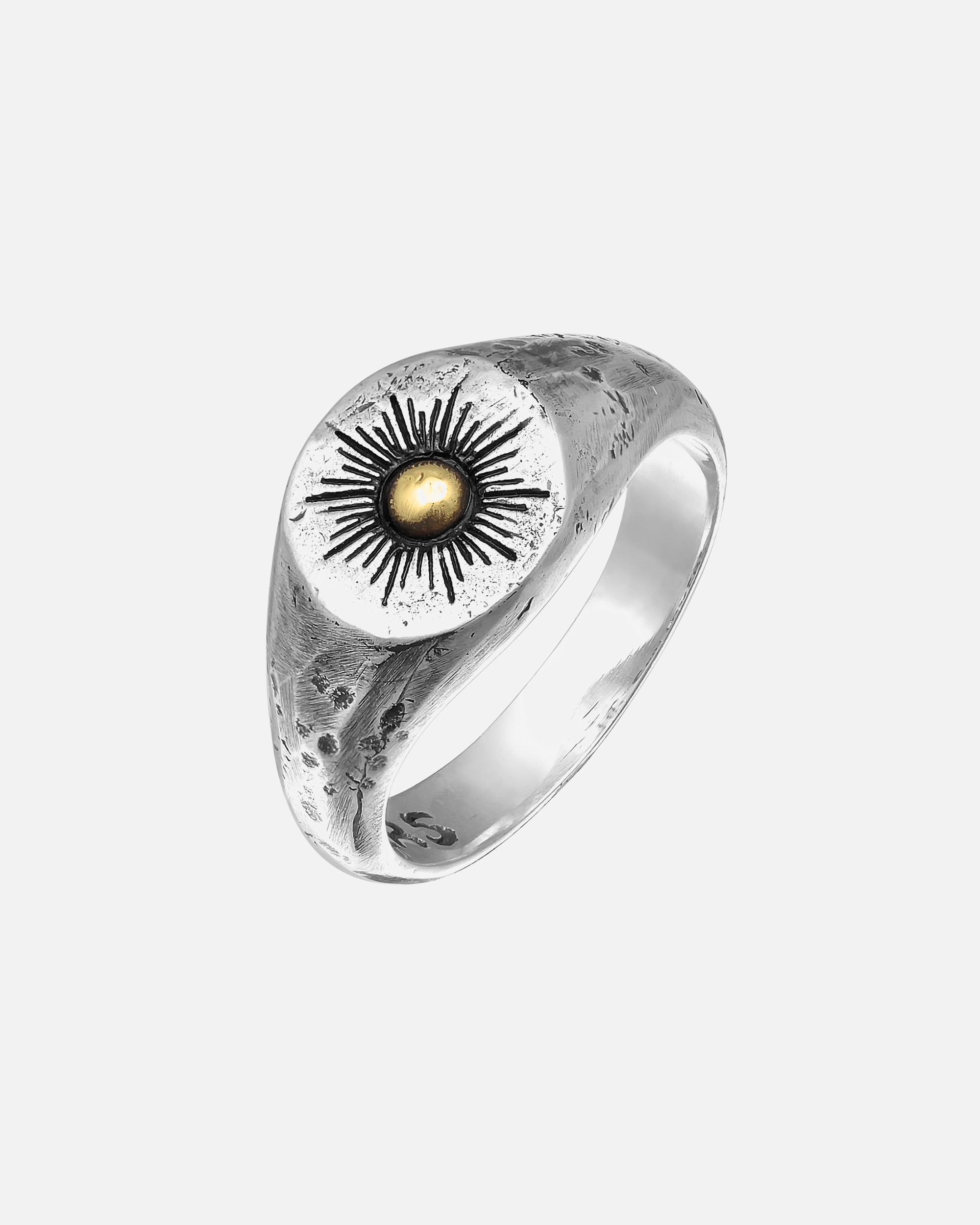 Ring für Männlich Haze & Glory Default Brand Line Siegelring - Sun Lover Sonnen Motiv 925 Silber 54