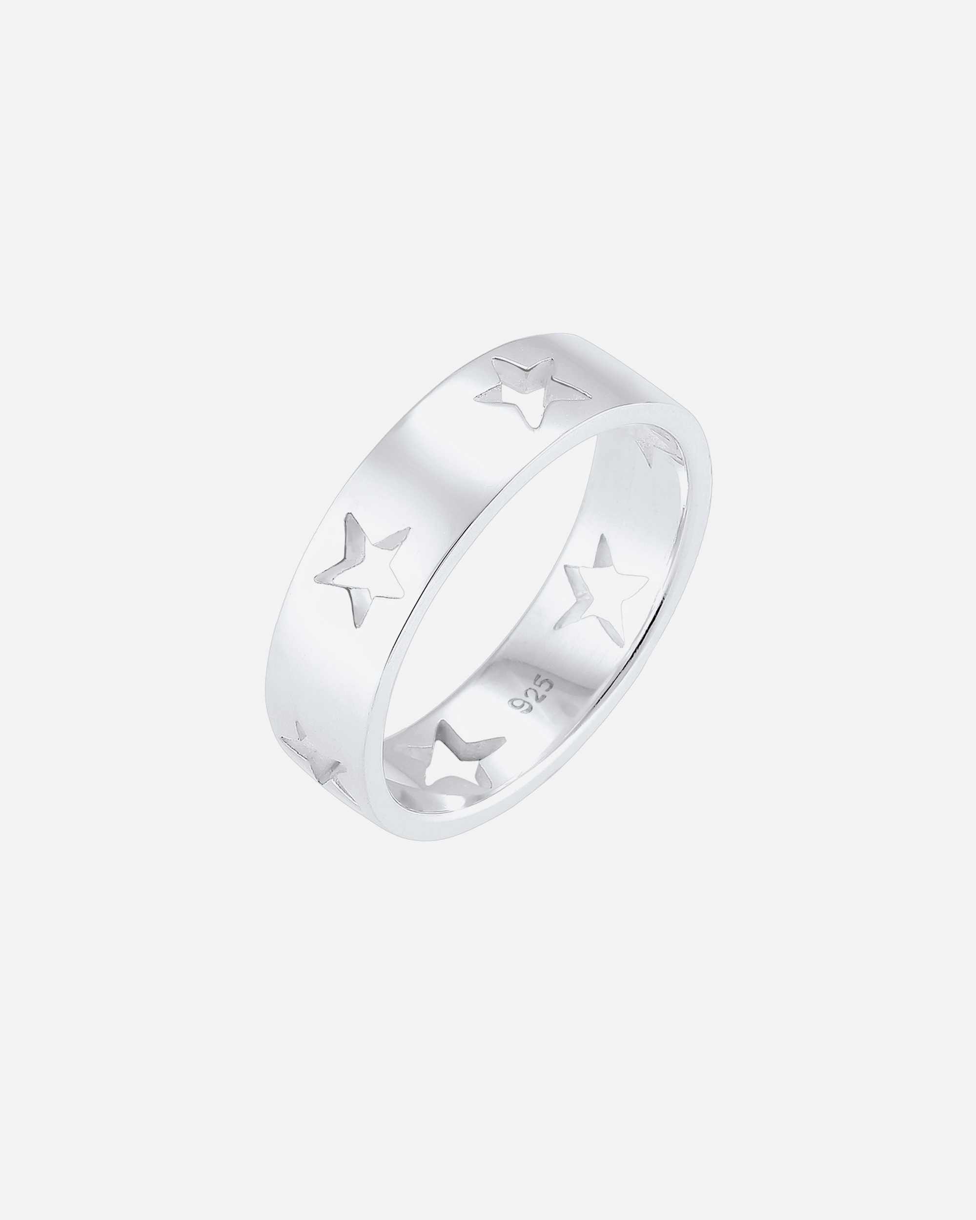 Ring für Weiblich Elli Sterne Astro Cut Out Bandring 925 Sterling Silber 1 Stück