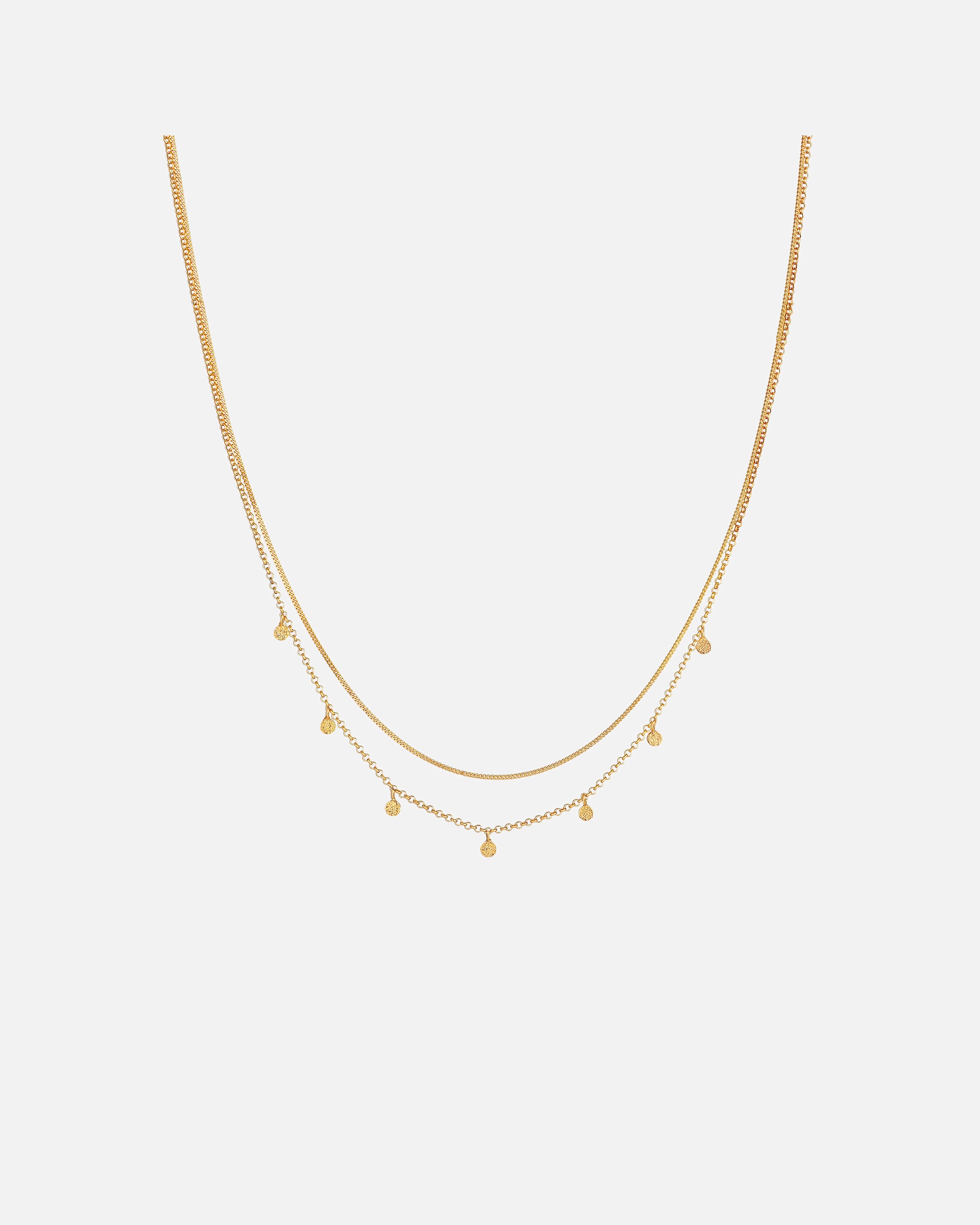 Halskette für Weiblich Layer Mini Disc Plättchen Gehämmert 925 Silber 1 Stück