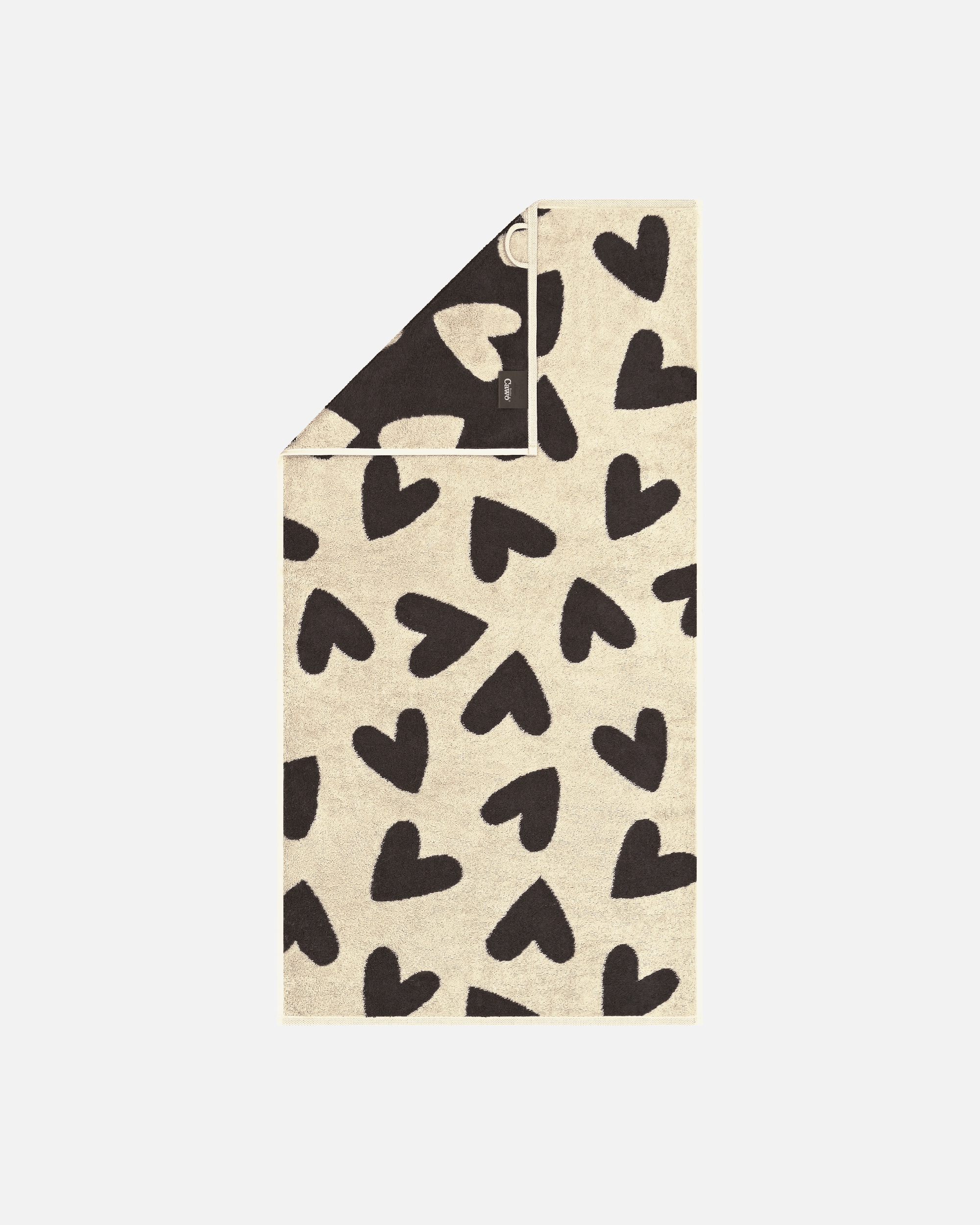 Handtuch für Unisex Cawö Cawö Handtücher Heart Beats Hearts 6275 basalt - 37 Duschtuch 70x140 cm
