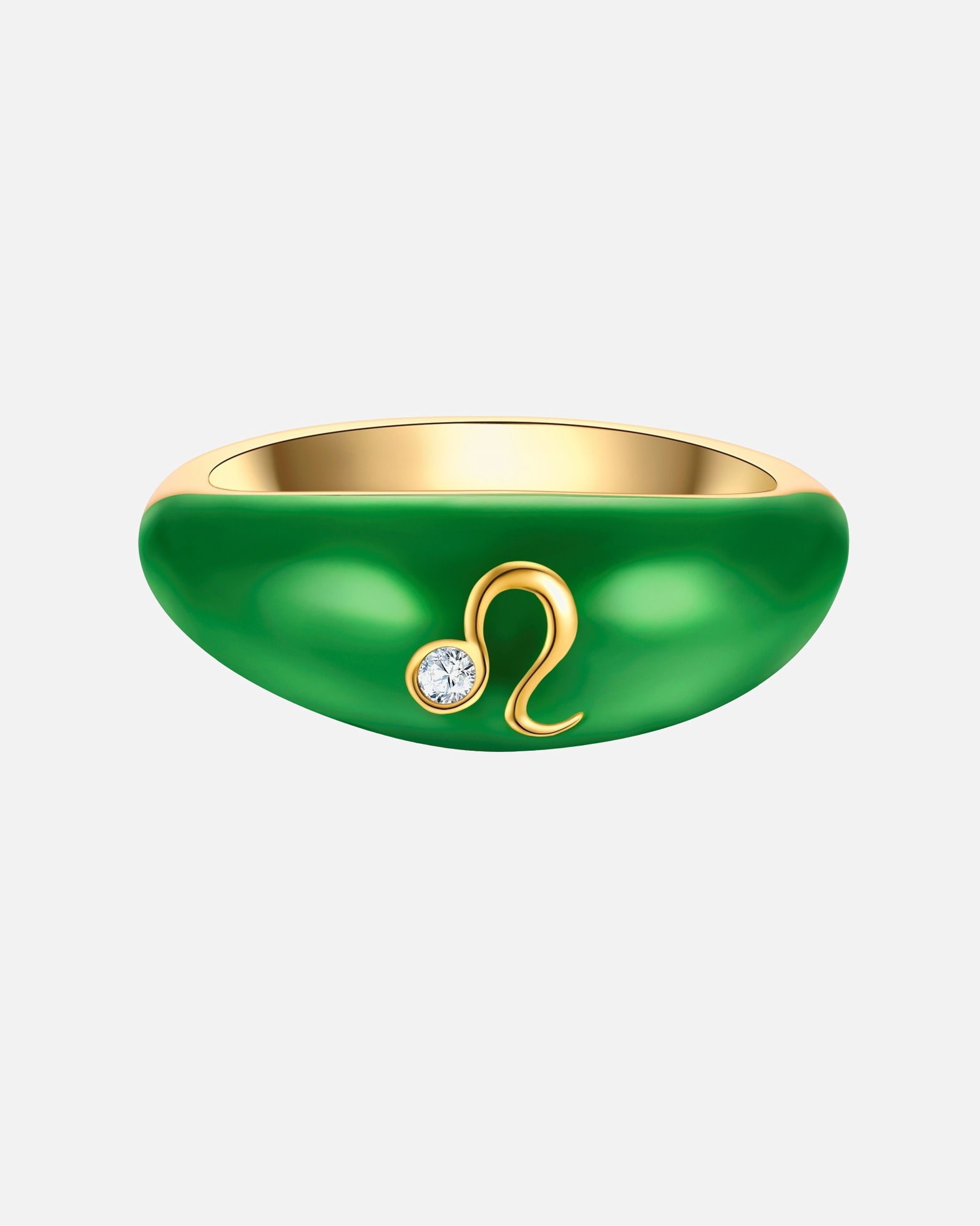 Ring für Weiblich Glanzstücke München Ring Sternzeichen Löwe aus Sterling Silber in Gelbgold mit Zirkonia 58