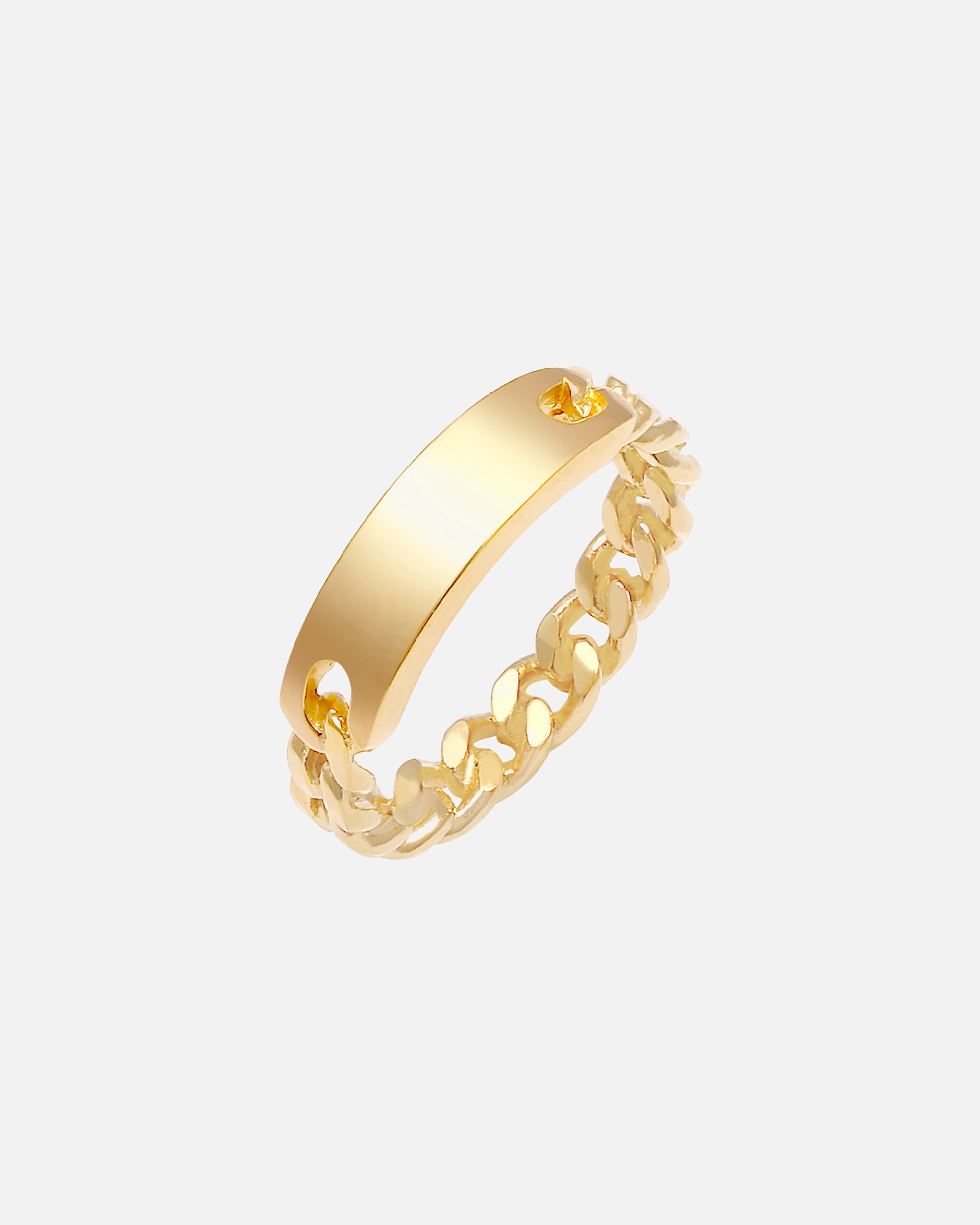 Ring für Weiblich Elli Bandring Platte Panzer Kette 925 Silber 54