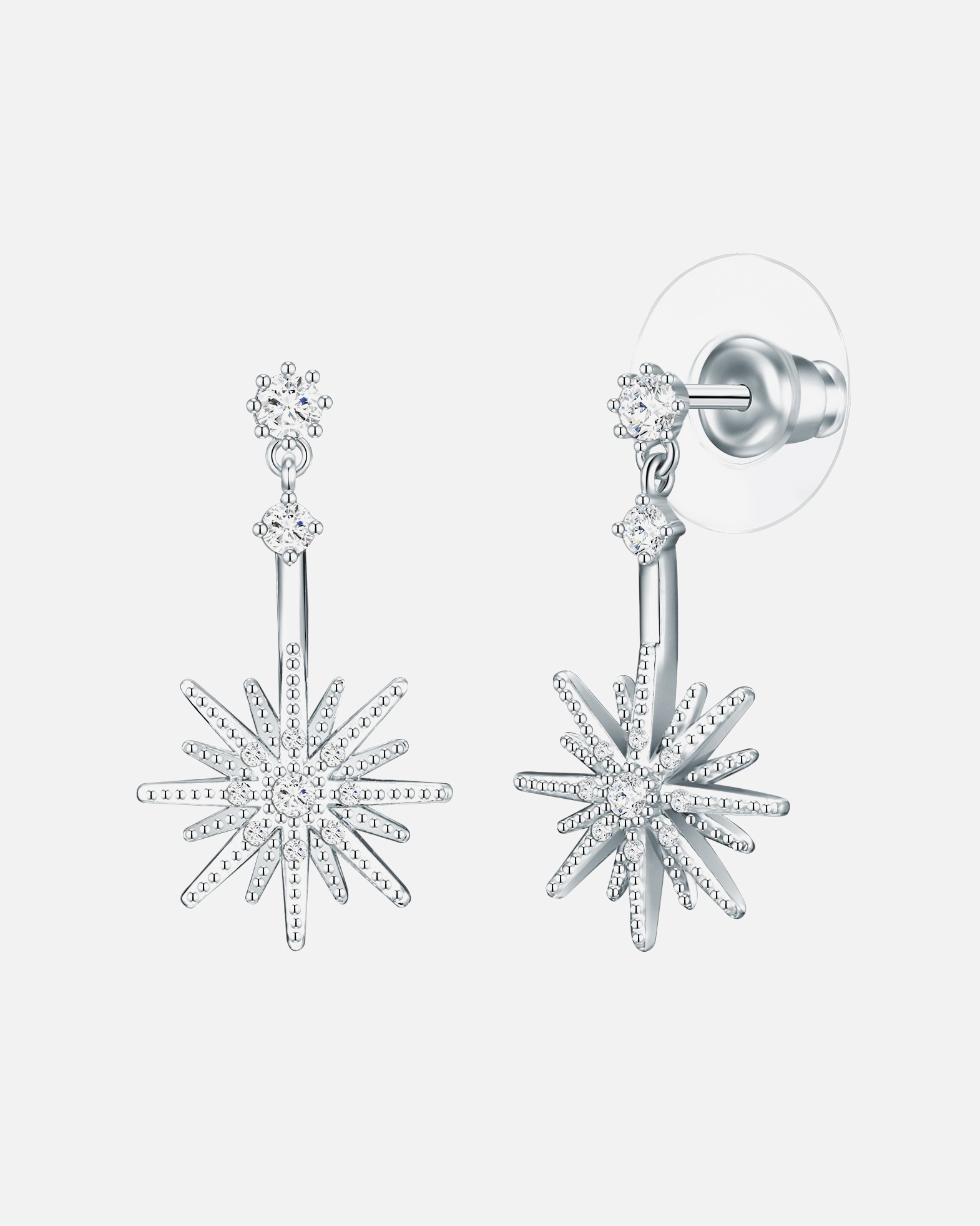 Ohrringe für Weiblich Lulu & Jane Ohrhänger Metall-Legierung Zirkonia in Silber 1 Stück