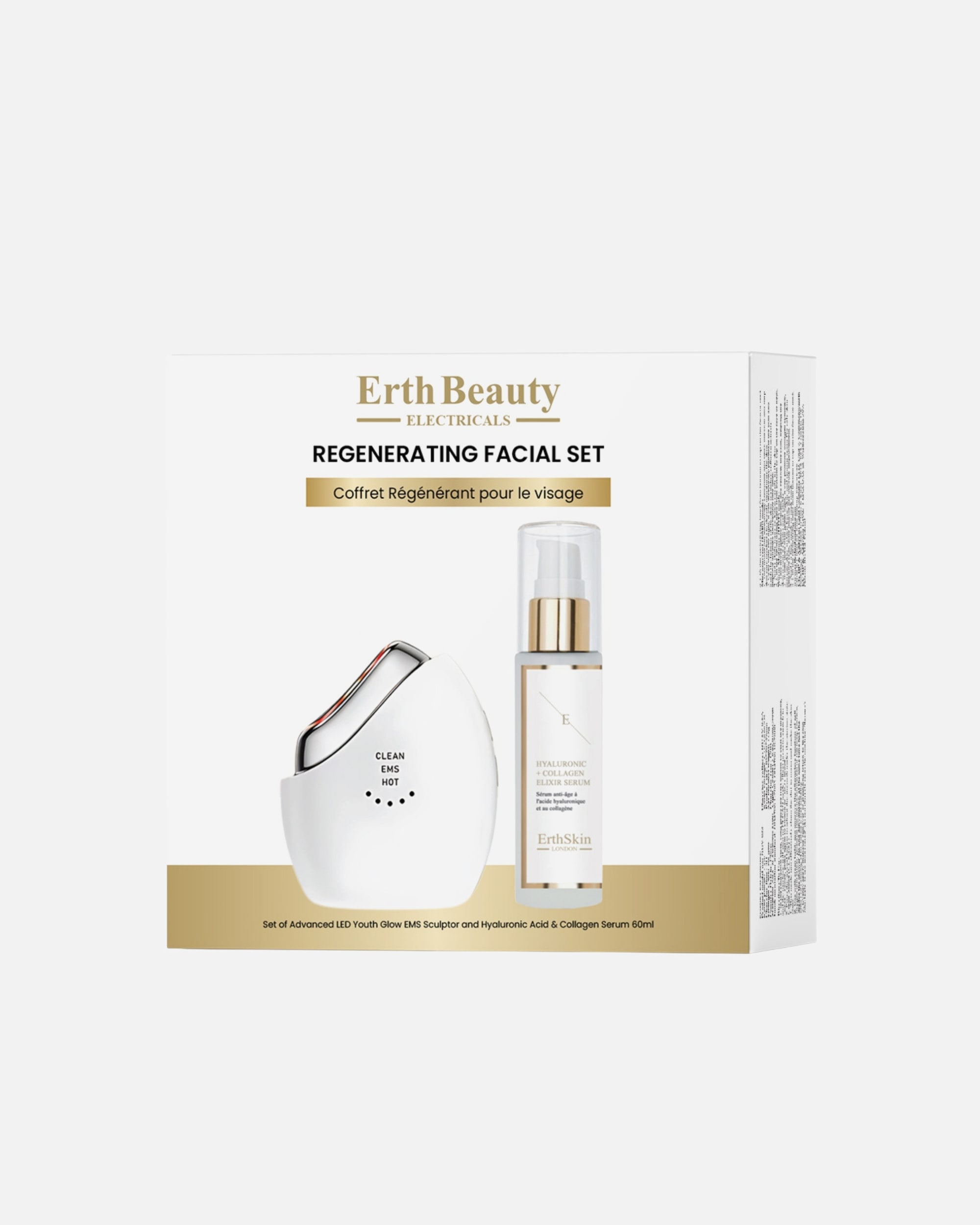 Elektrisches Gesichtsmassagegerät für Weiblich Regenerierendes Gesichtsset (LED Youth Glow EMS Sculptor + HA Serum) 1 Stück