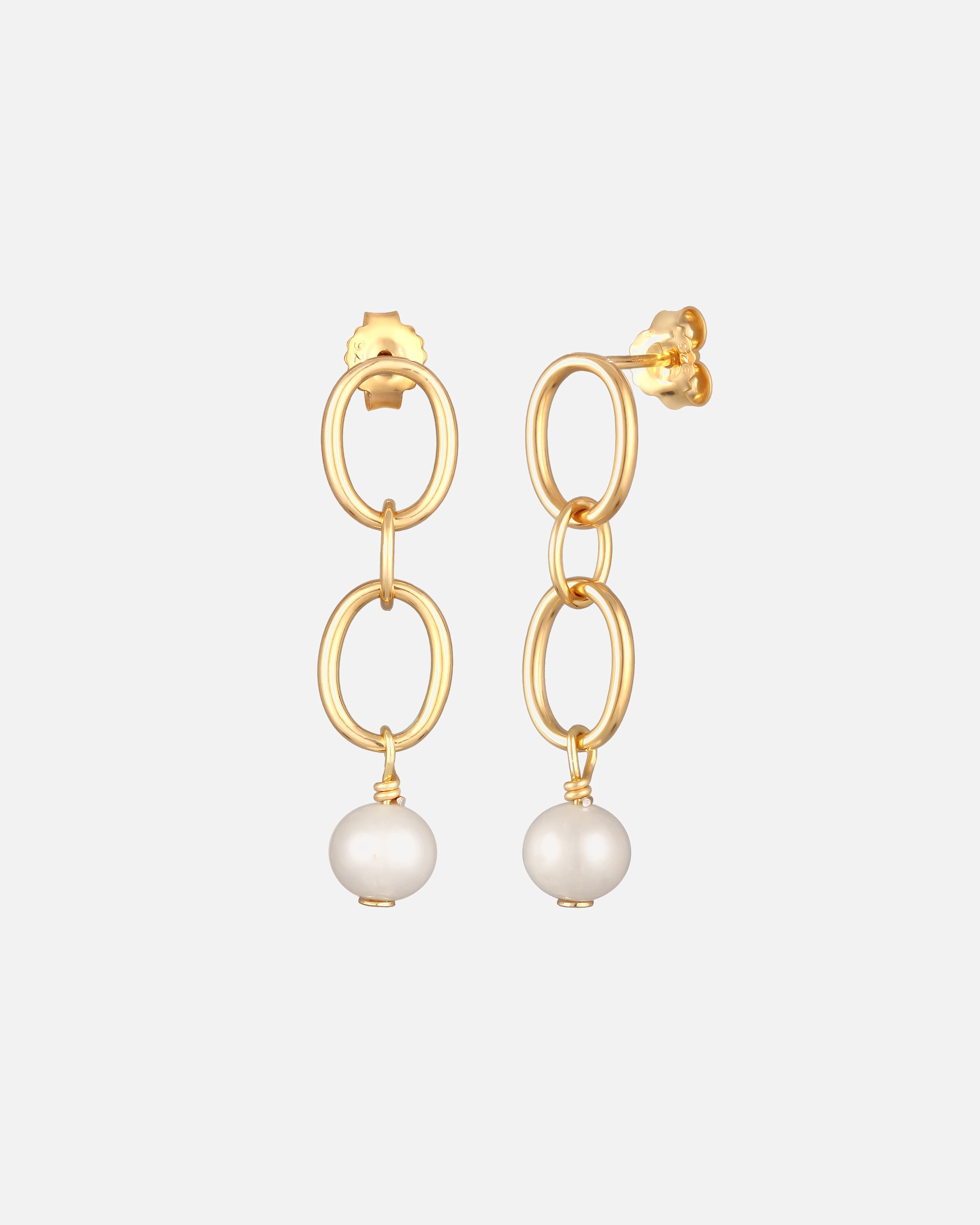 Ohrringe für Weiblich Elli Perlen Ohrhänger Glieder Design 925 Silber vergoldet 1 Stück