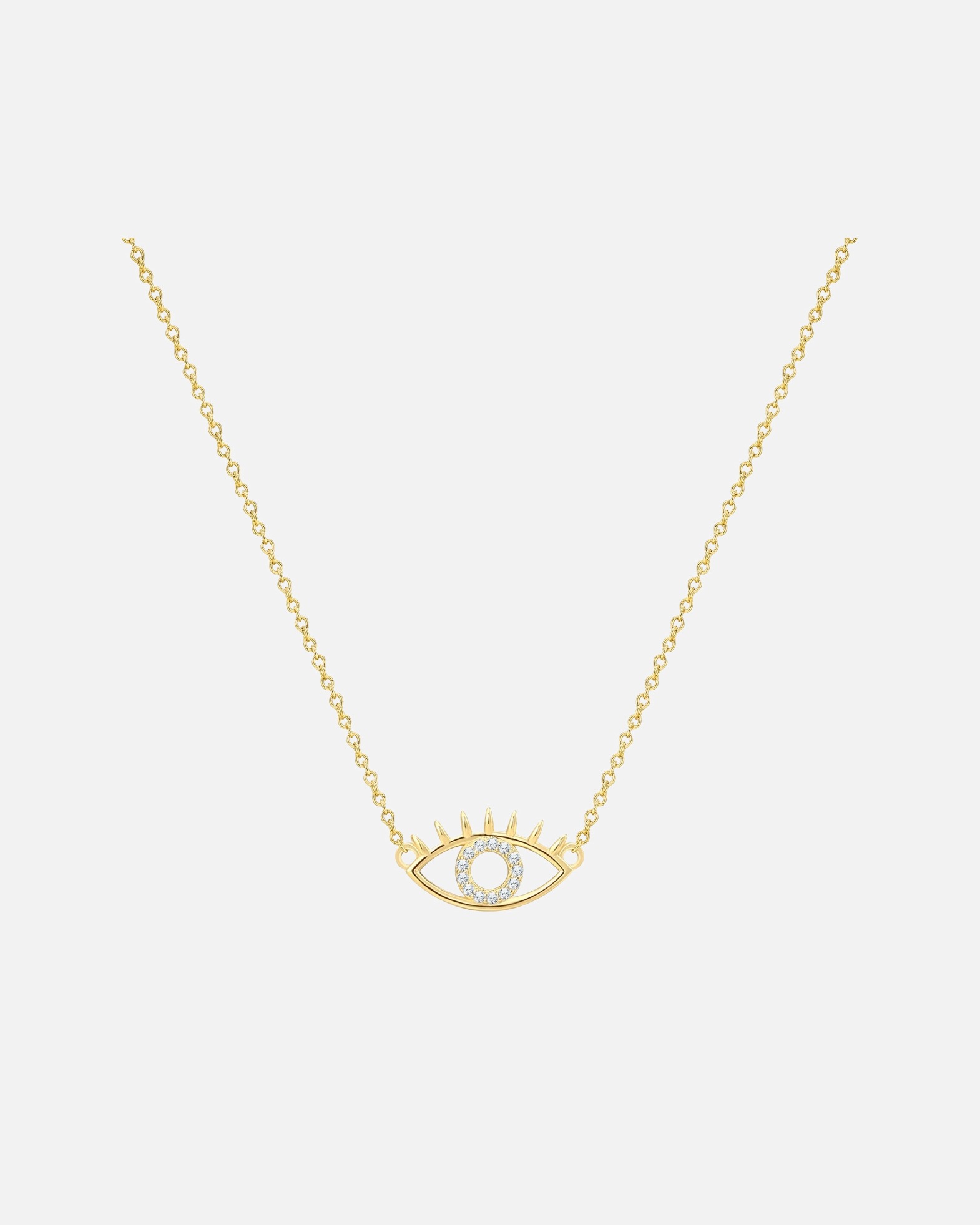 Halskette für Weiblich Glanzstücke München Halskette Allsehendes Auge aus Sterling Silber in Gelbgold mit Zirkonia 1 Stück