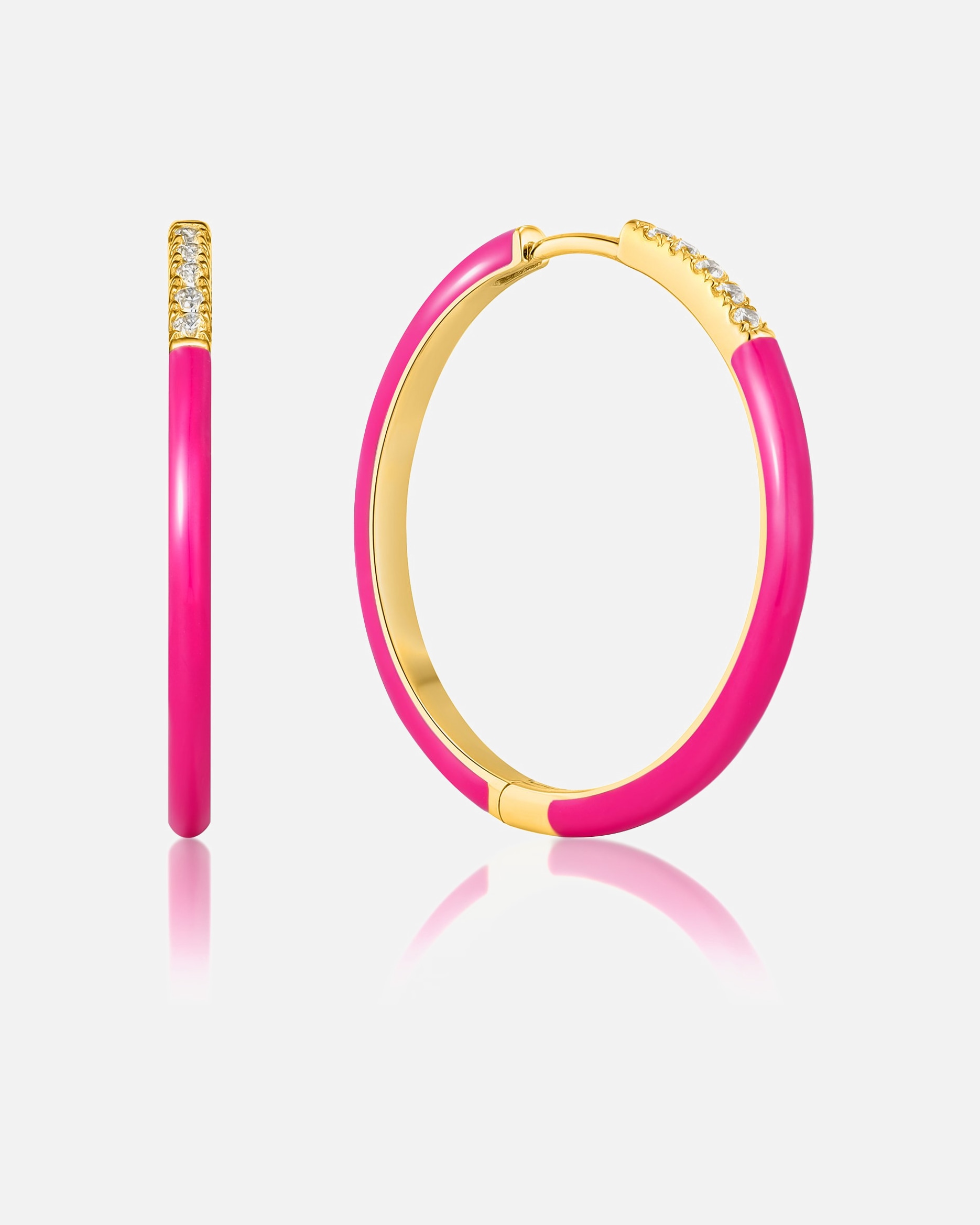 Ohrringe für Weiblich Ania Haie Creolen 925er Silber, Emaille pink