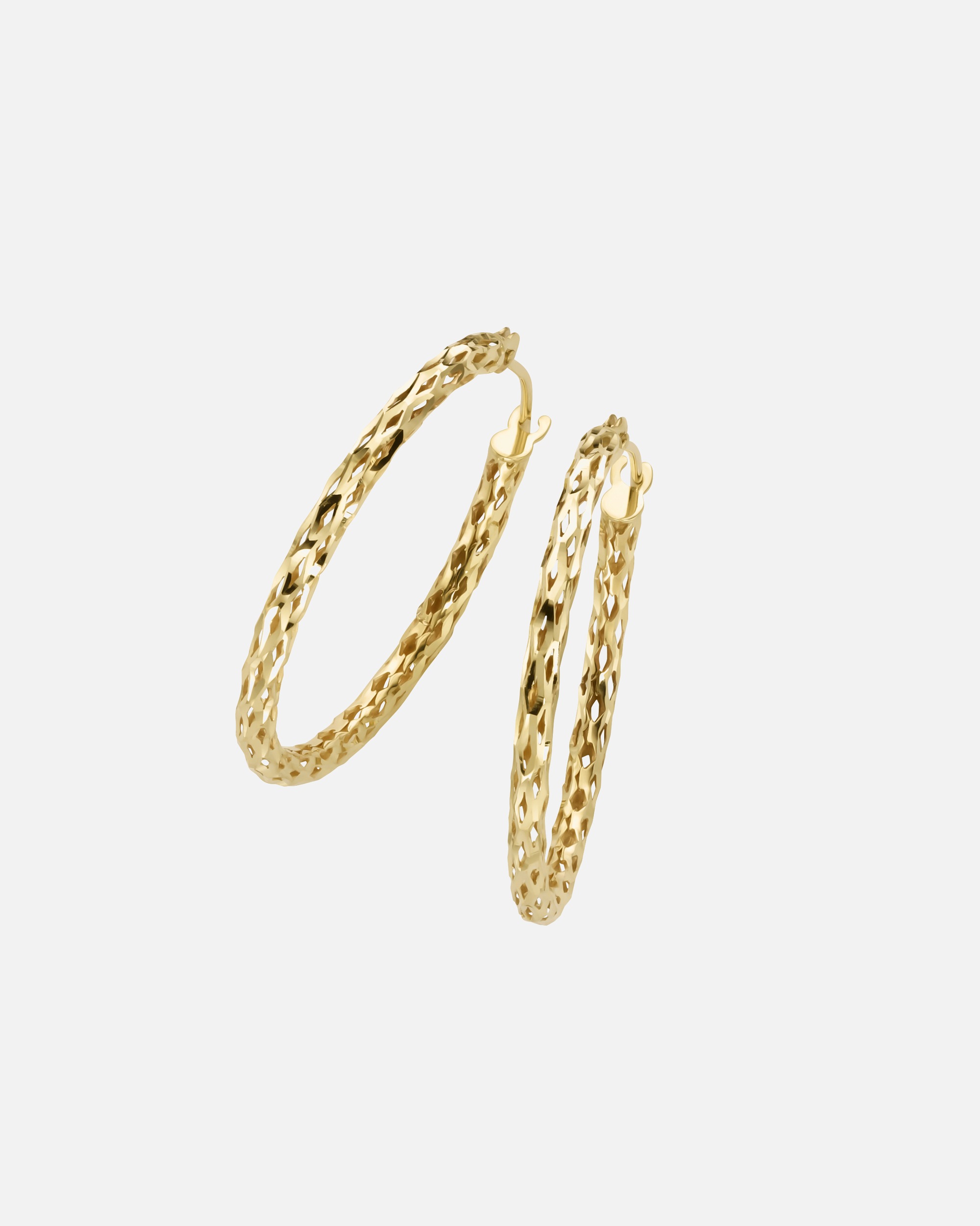 Ohrringe für Unisex Creolen durchbrochene Optik, Gold 375 2 cm