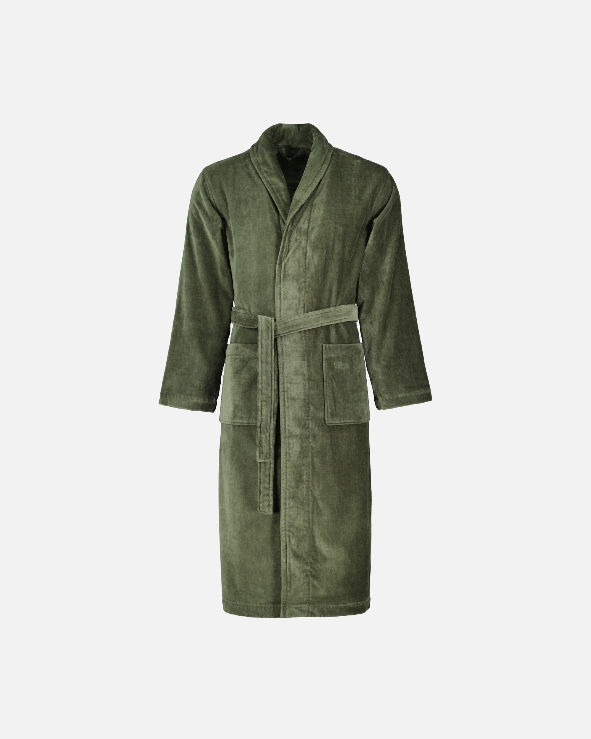 Bademantel für Unisex Vossen Vossen Bademäntel unisex Schalkragen Feeling-L mud green - 5830 M